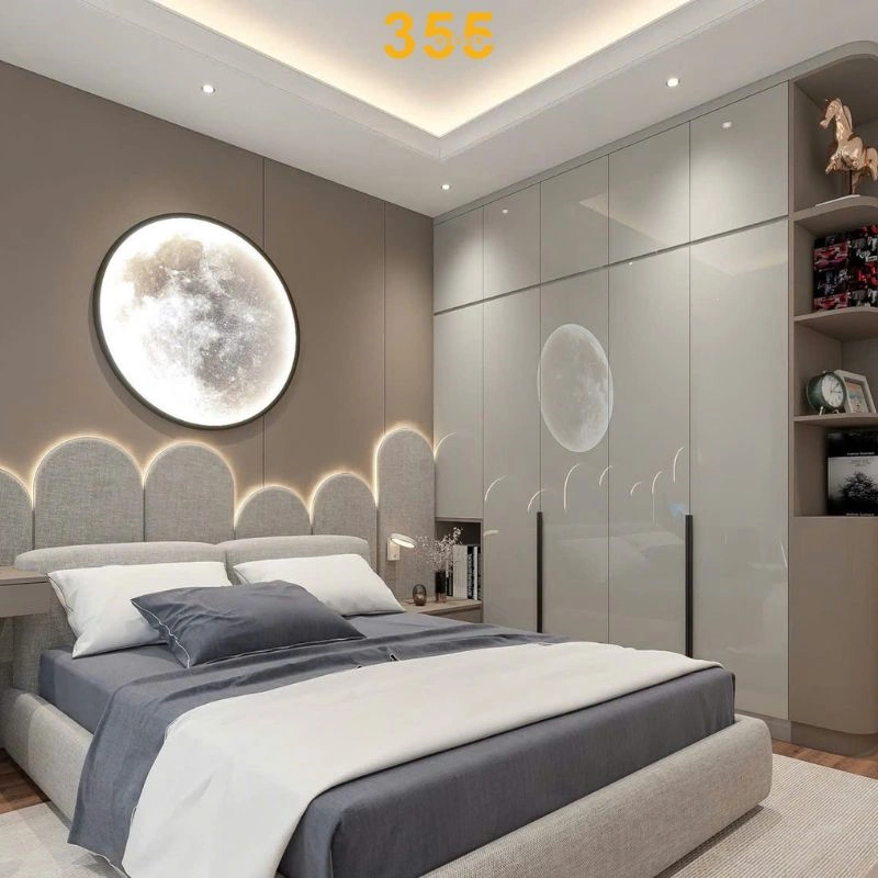 Đèn ốp trần mica màu đen OTA03 -355decor