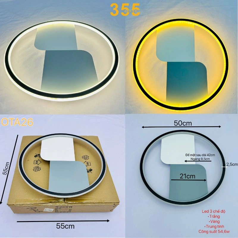 Đèn ốp trần mica hiện đại OTA26 - 355decor