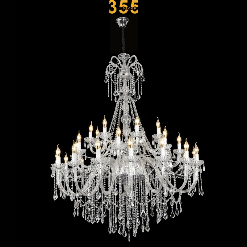 Đèn chùm thông tầng pha lê DC1057T32 - kiểu dáng sang trọng, chất liệu cao cấp mang đến vẻ đẹp thu hút 355decor
