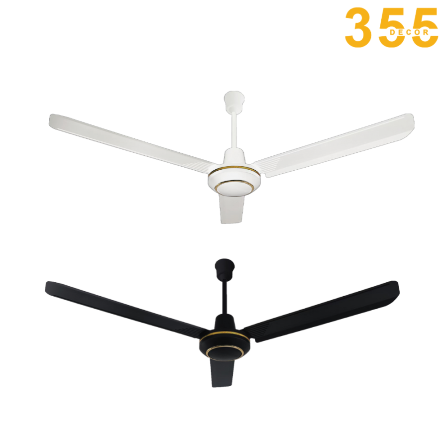 quạt trần trang tri phong khách màu trắng sang trọng qt56 chính hãng 355decor