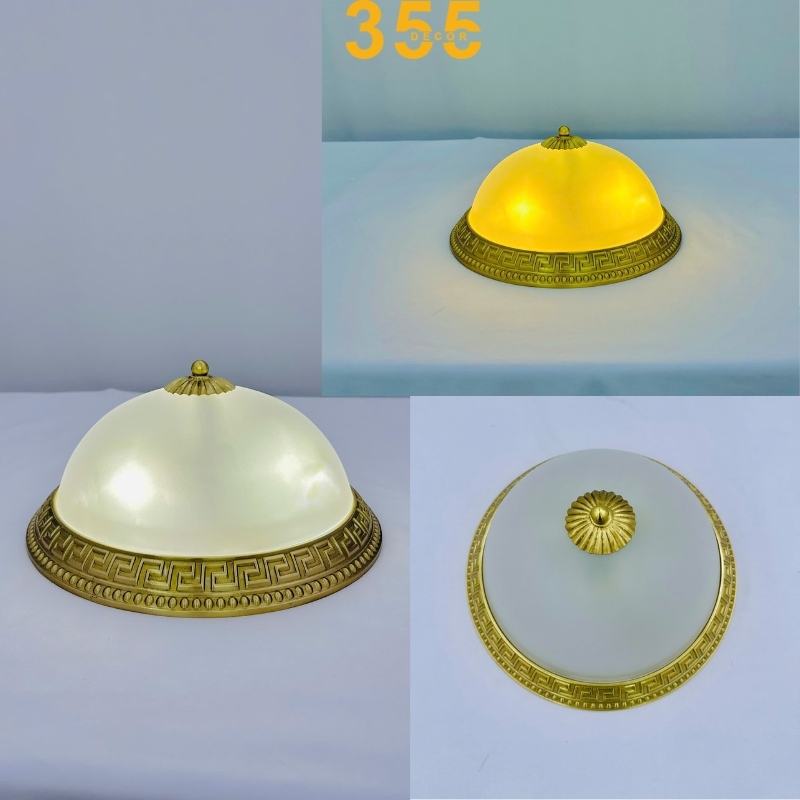 Ảnh Đèn Ốp Trần Đồng OD07 khi được bật sáng