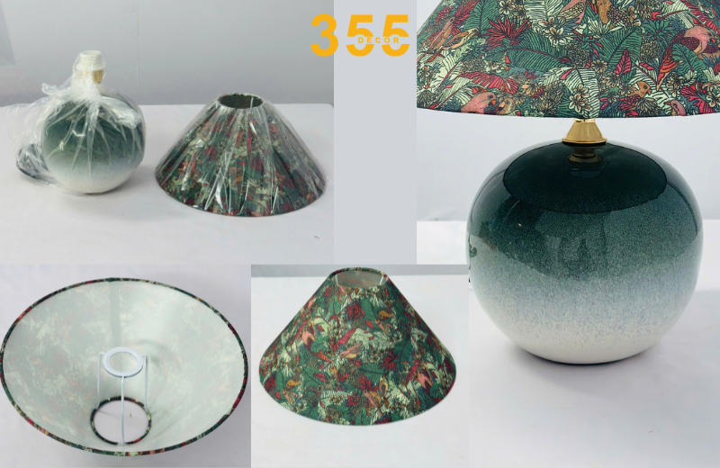 Đèn bàn DB92 - thiết kế thân sứ cao cấp, chao vải dày dặn,