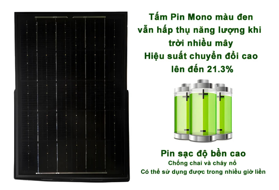 Tấm pin Mono đèn năng lượng mặt trời SL2 hiệu suất cao, sạc nhanh