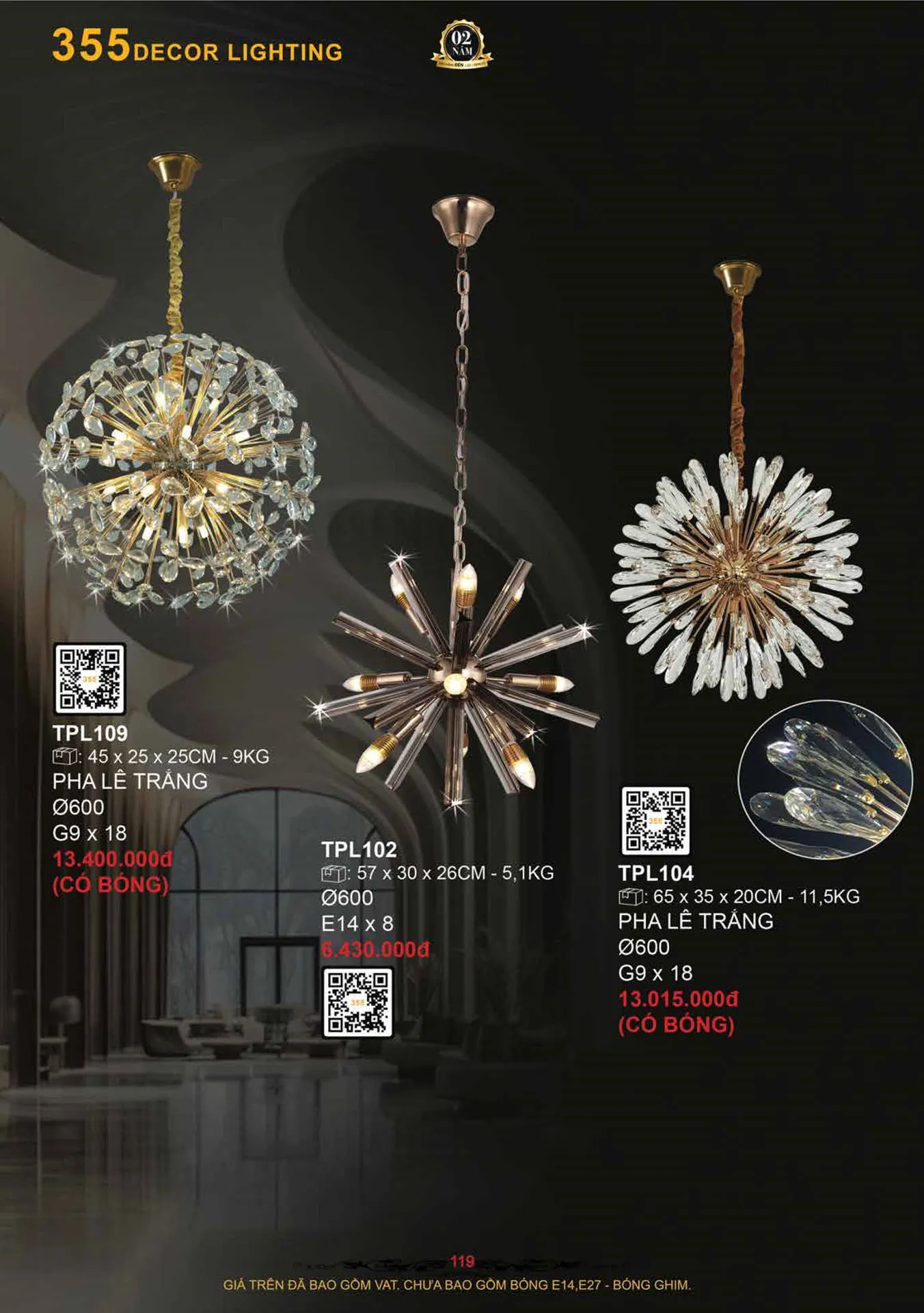 Catalogue Đèn Trang Trí 355 Decor 2026 - Trang 120)
