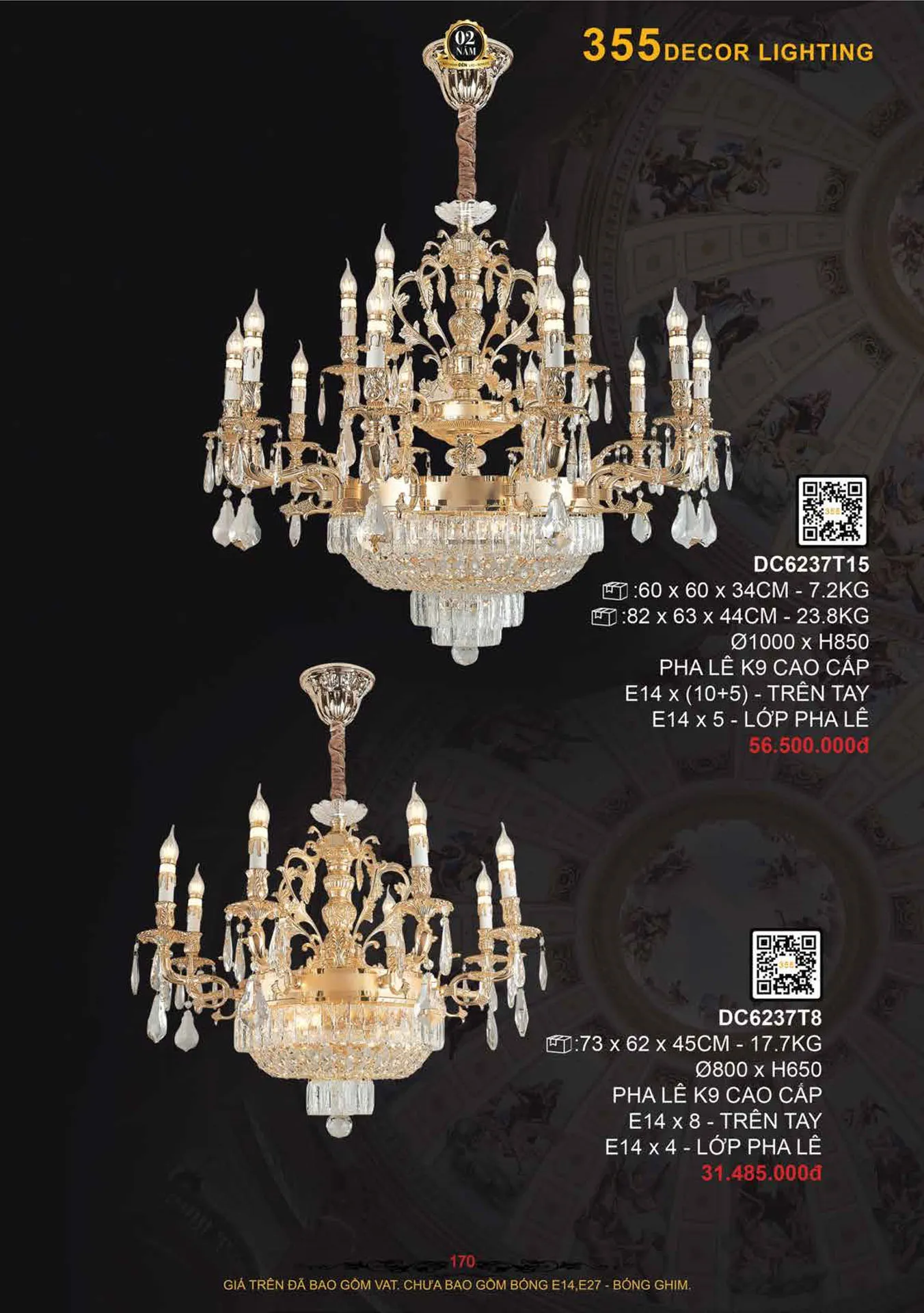 Catalogue Đèn Trang Trí 355 Decor 2026 - Trang 171)