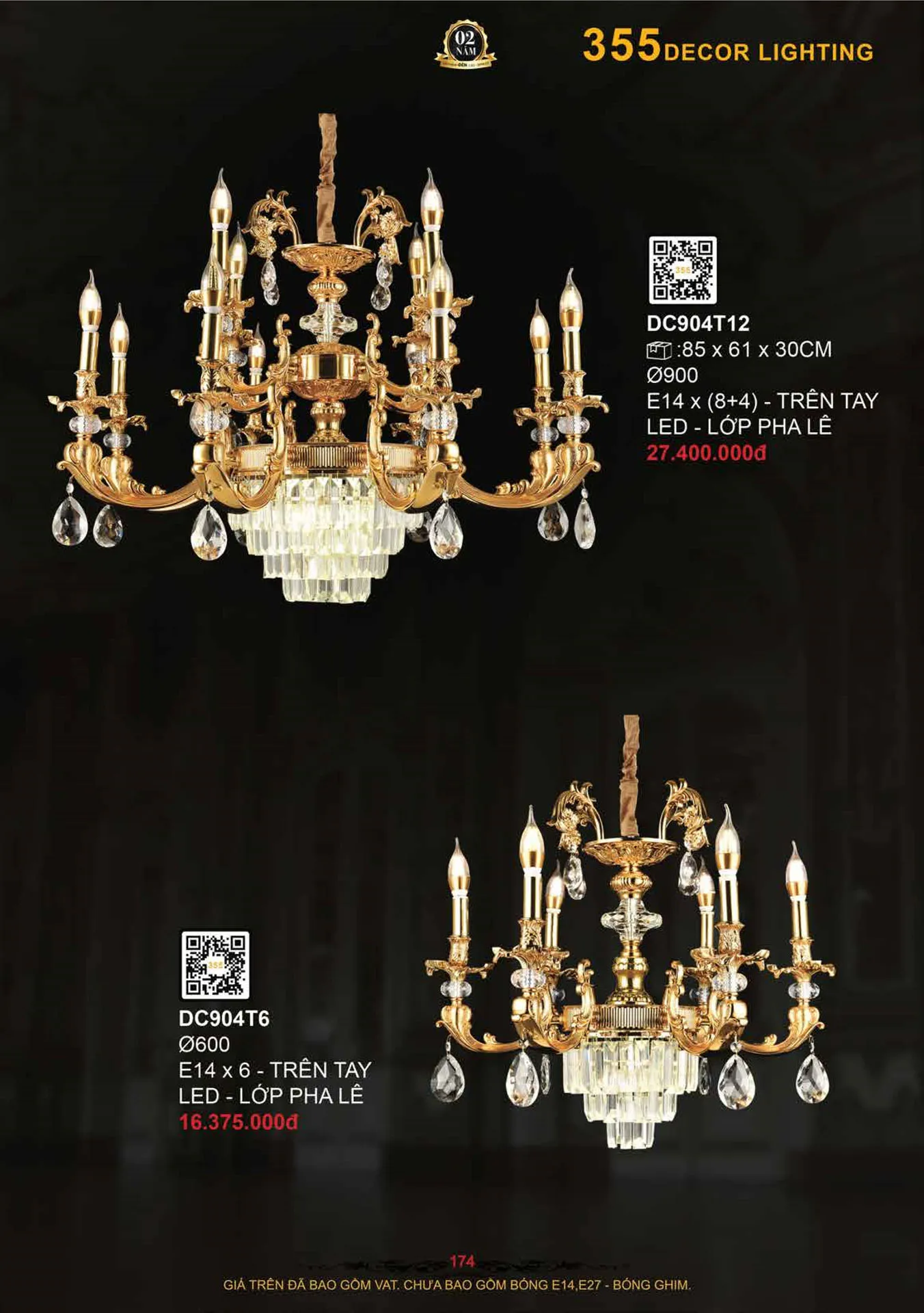 Catalogue Đèn Trang Trí 355 Decor 2026 - Trang 175)