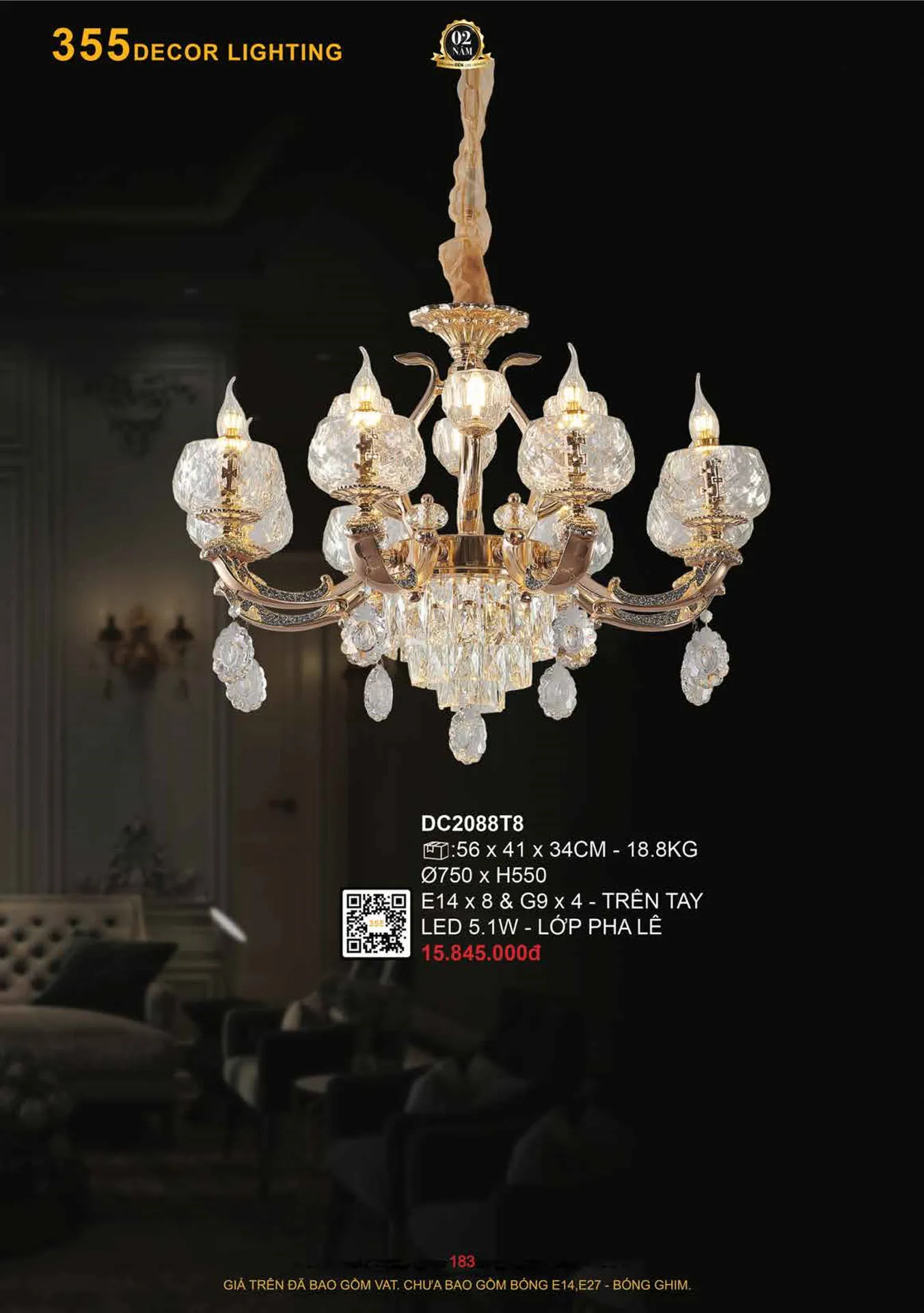 Catalogue Đèn Trang Trí 355 Decor 2026 - Trang 184)