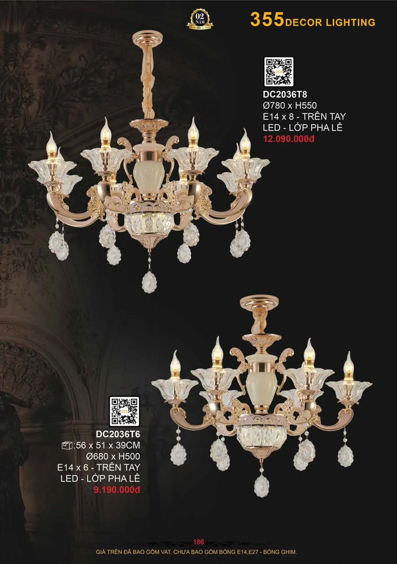 Catalogue Đèn Trang Trí 355 Decor 2026 - Trang 187)