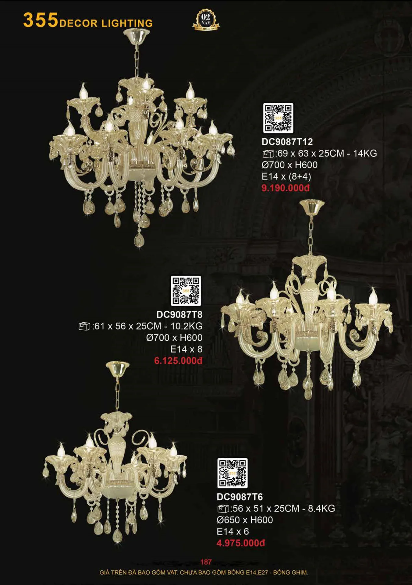 Catalogue Đèn Trang Trí 355 Decor 2026 - Trang 188)