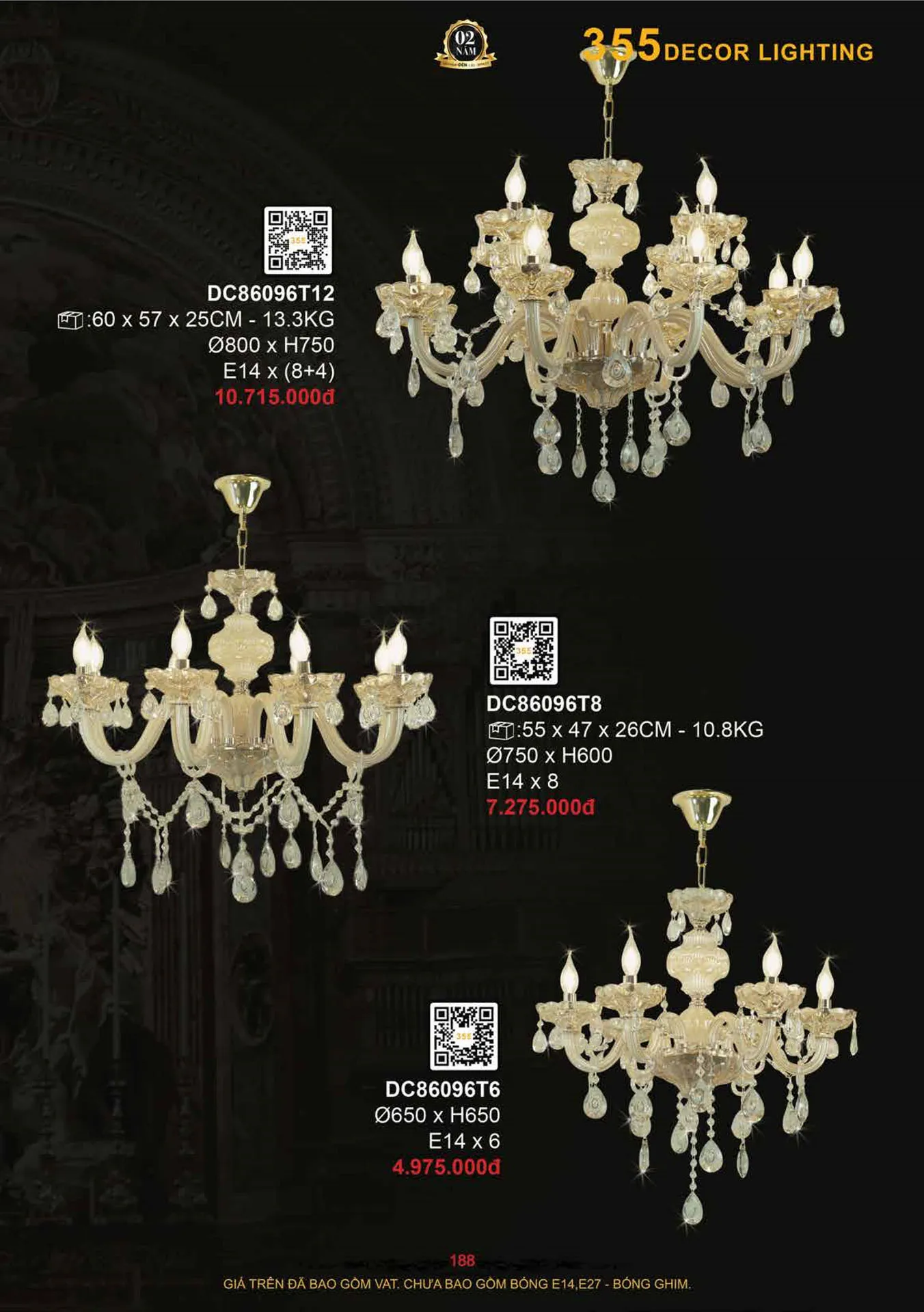 Catalogue Đèn Trang Trí 355 Decor 2026 - Trang 189)