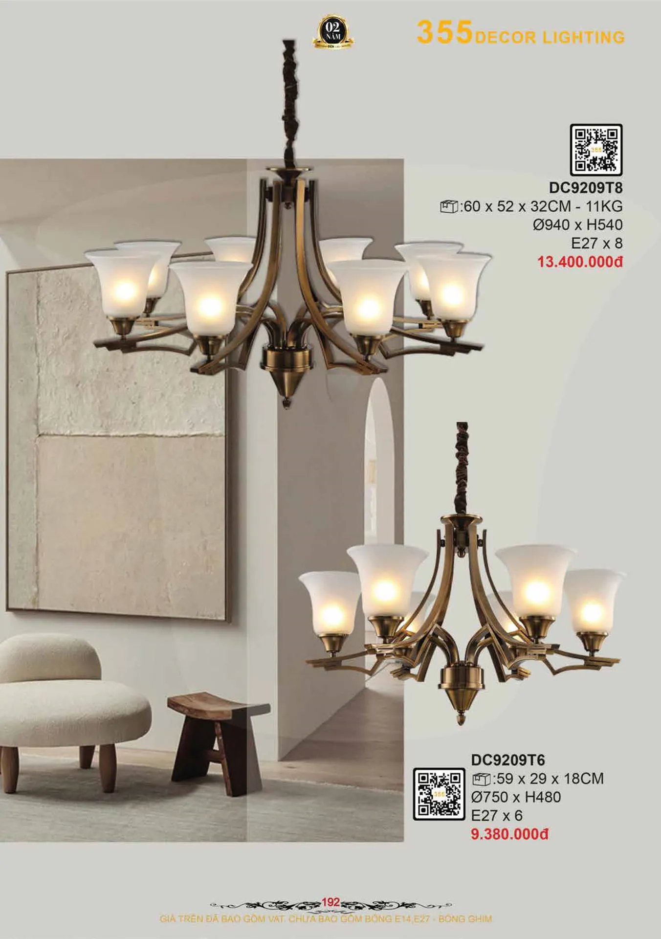 Catalogue Đèn Trang Trí 355 Decor 2026 - Trang 193)
