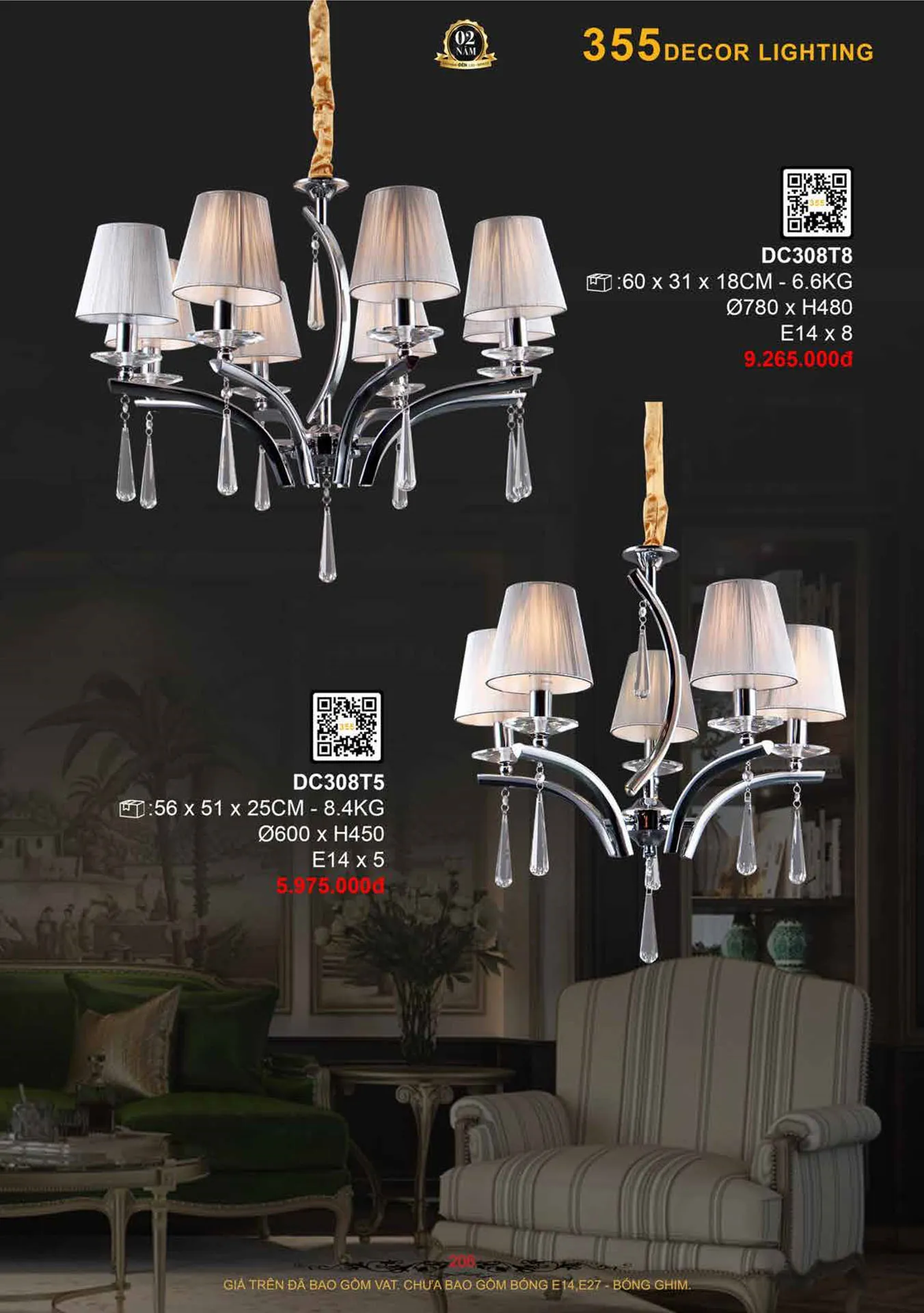 Catalogue Đèn Trang Trí 355 Decor 2026 - Trang 207)