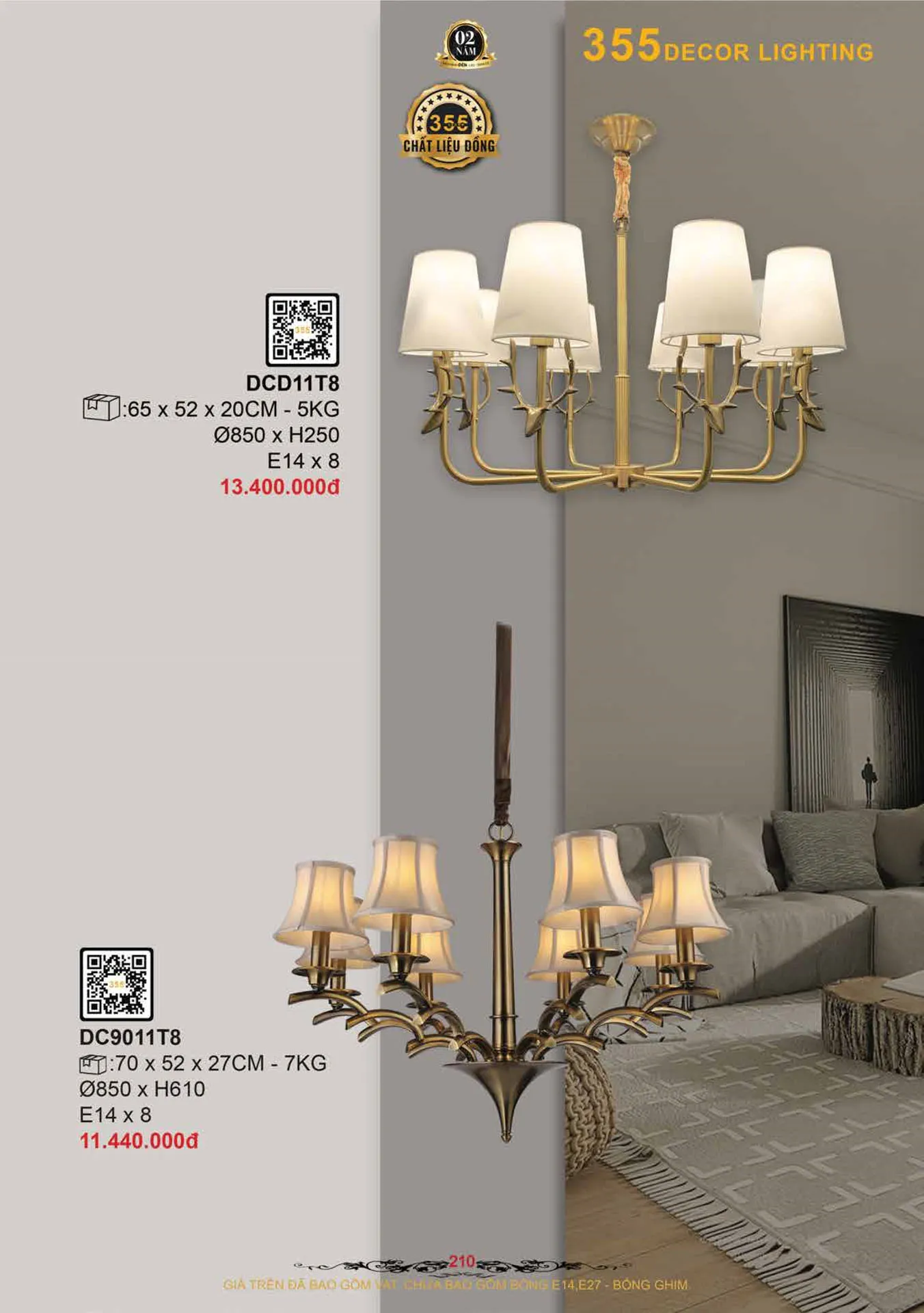 Catalogue Đèn Trang Trí 355 Decor 2026 - Trang 211)