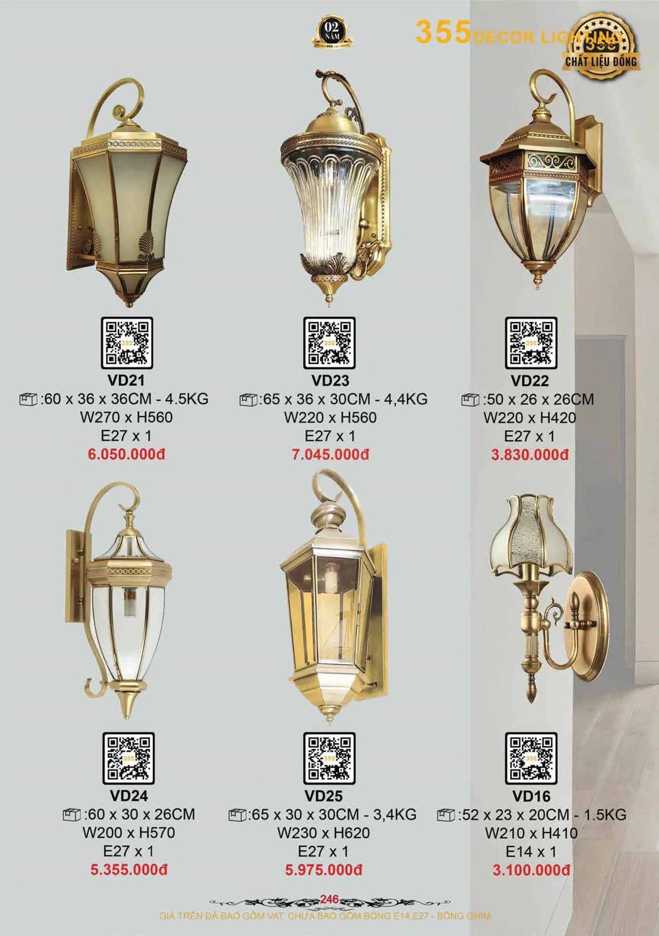 Catalogue Đèn Trang Trí 355 Decor 2026 - Trang 247)