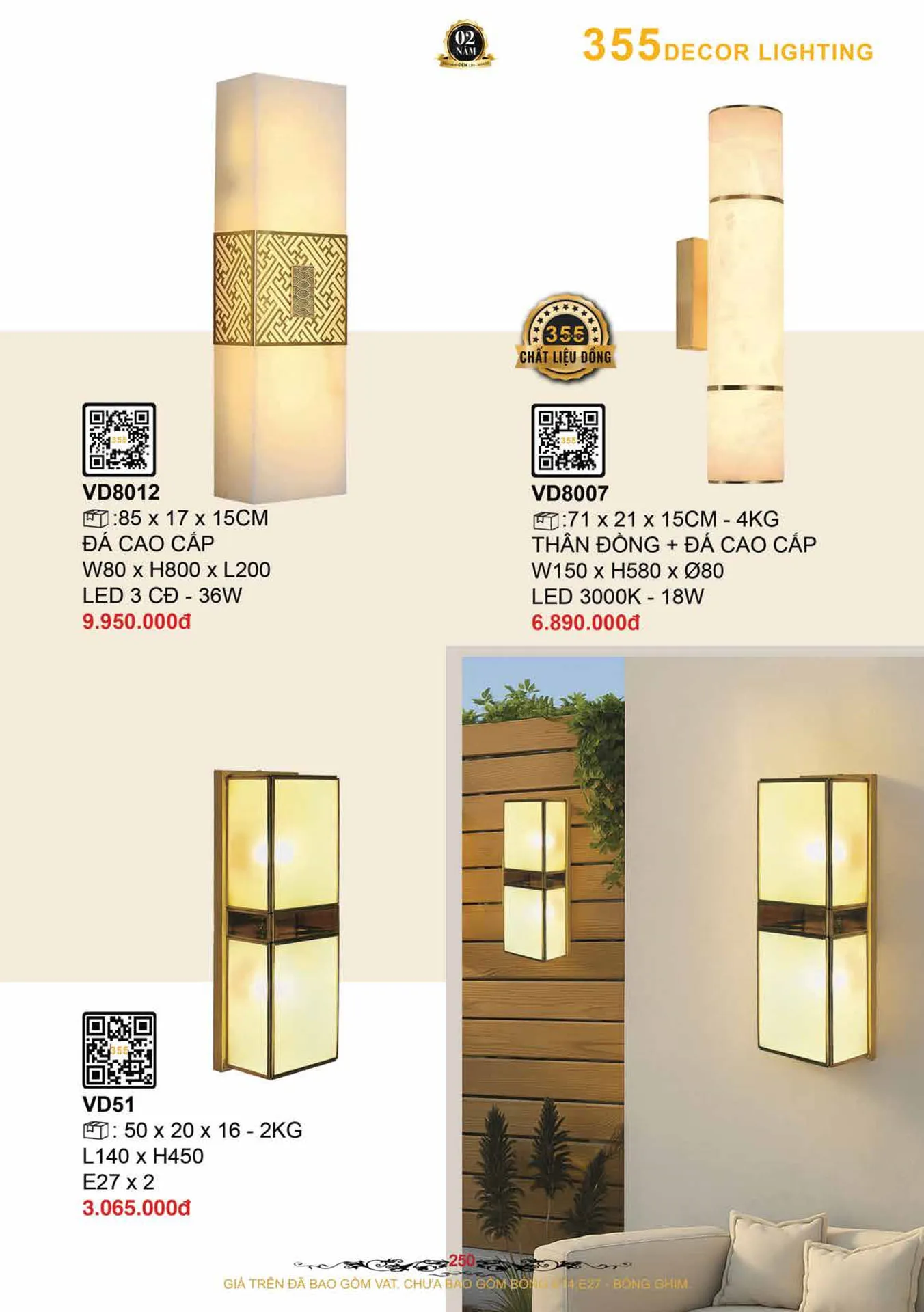 Catalogue Đèn Trang Trí 355 Decor 2026 - Trang 251)