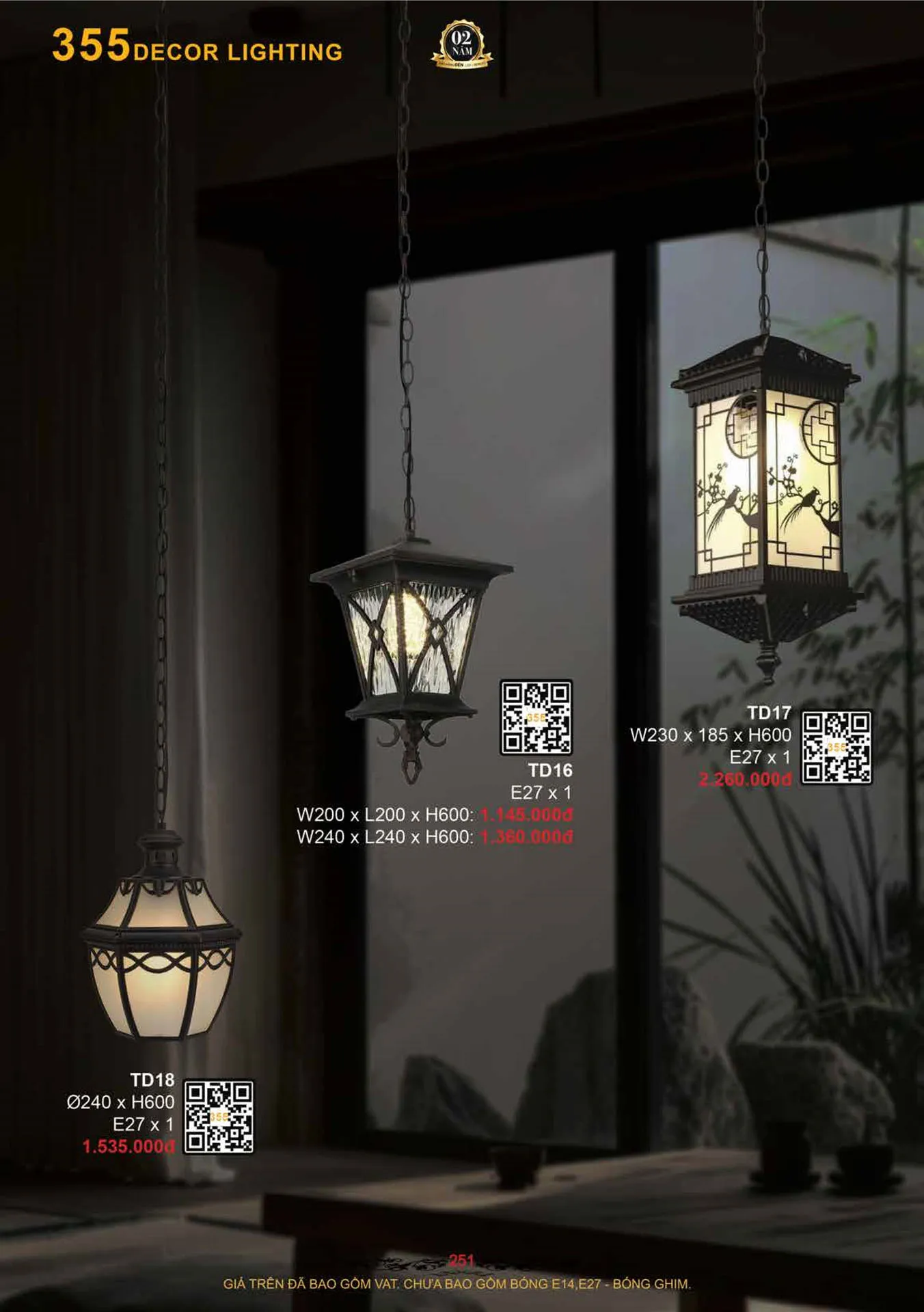 Catalogue Đèn Trang Trí 355 Decor 2026 - Trang 252)