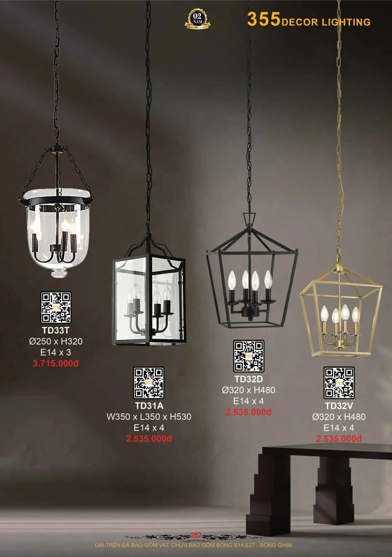 Catalogue Đèn Trang Trí 355 Decor 2026 - Trang 253)