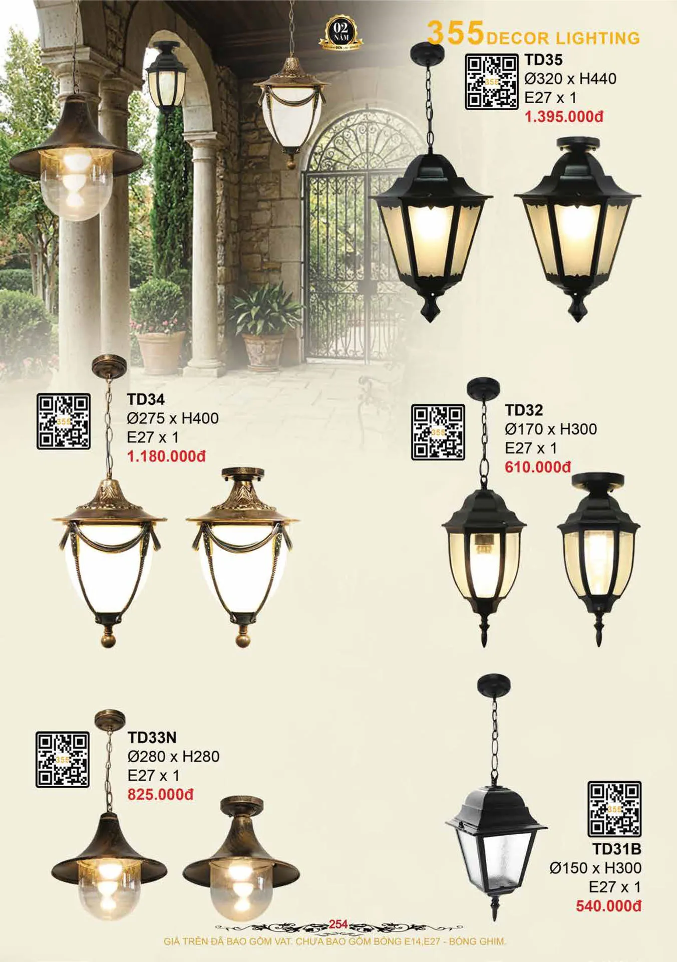Catalogue Đèn Trang Trí 355 Decor 2026 - Trang 255)