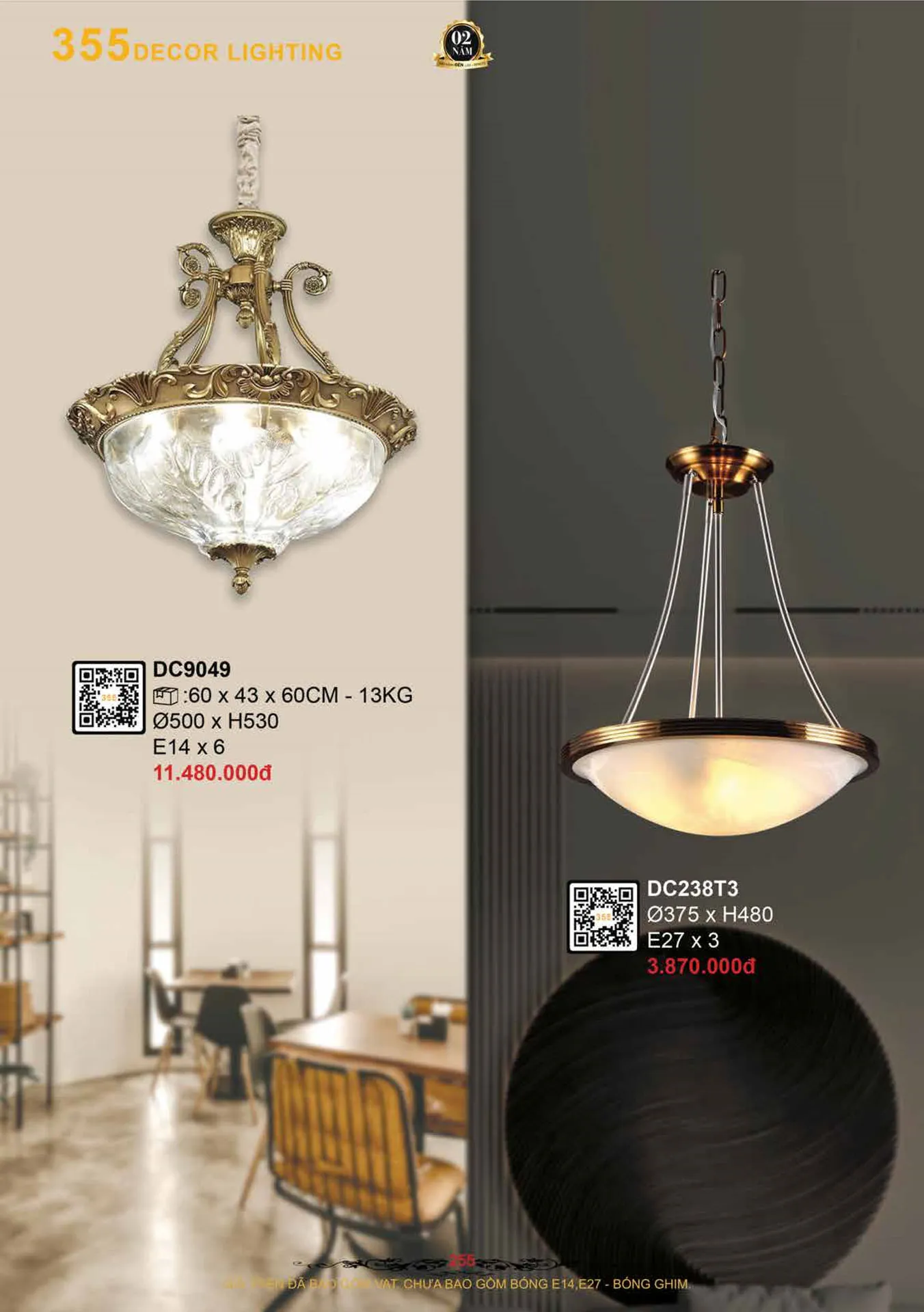 Catalogue Đèn Trang Trí 355 Decor 2026 - Trang 256)