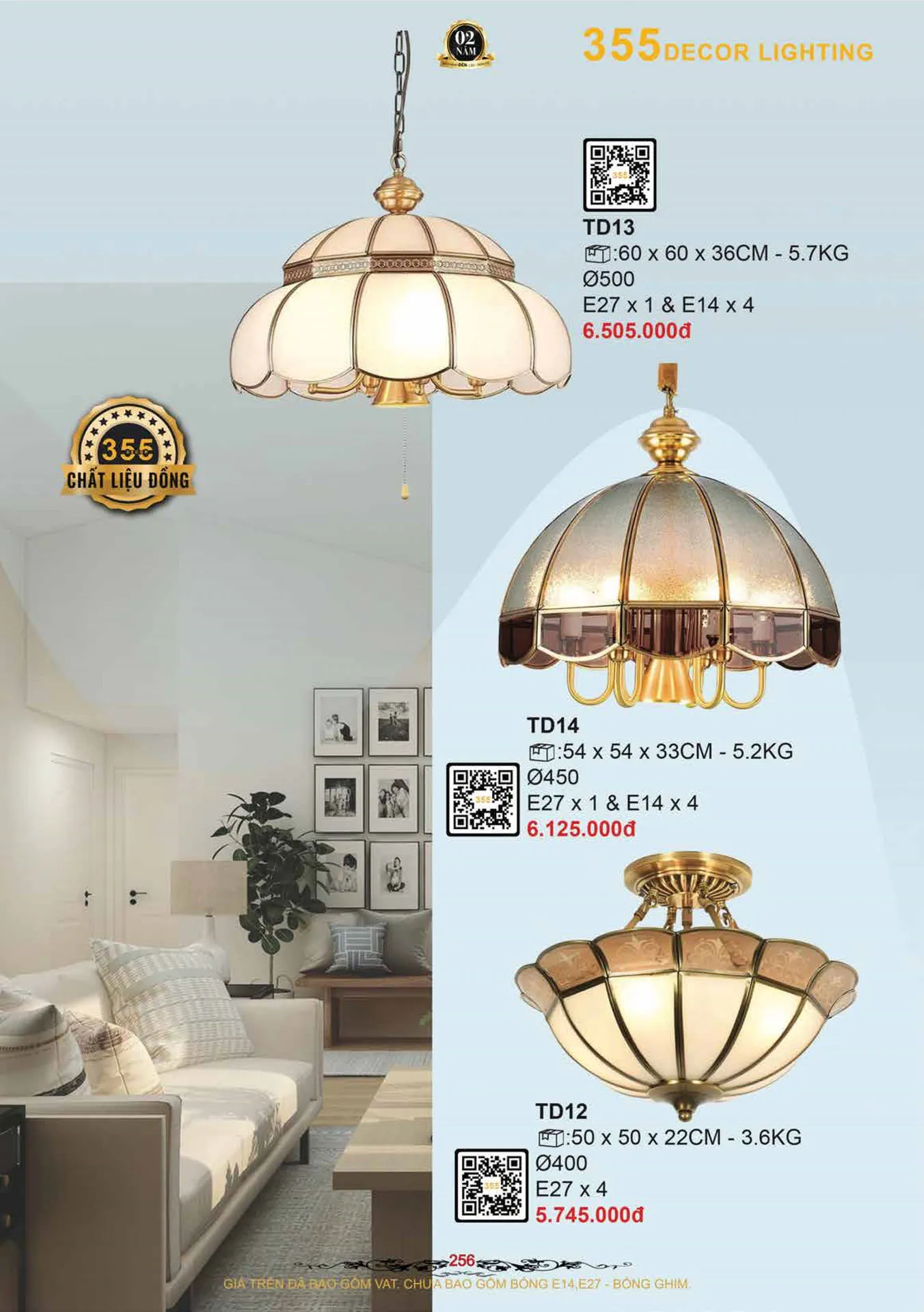 Catalogue Đèn Trang Trí 355 Decor 2026 - Trang 257)