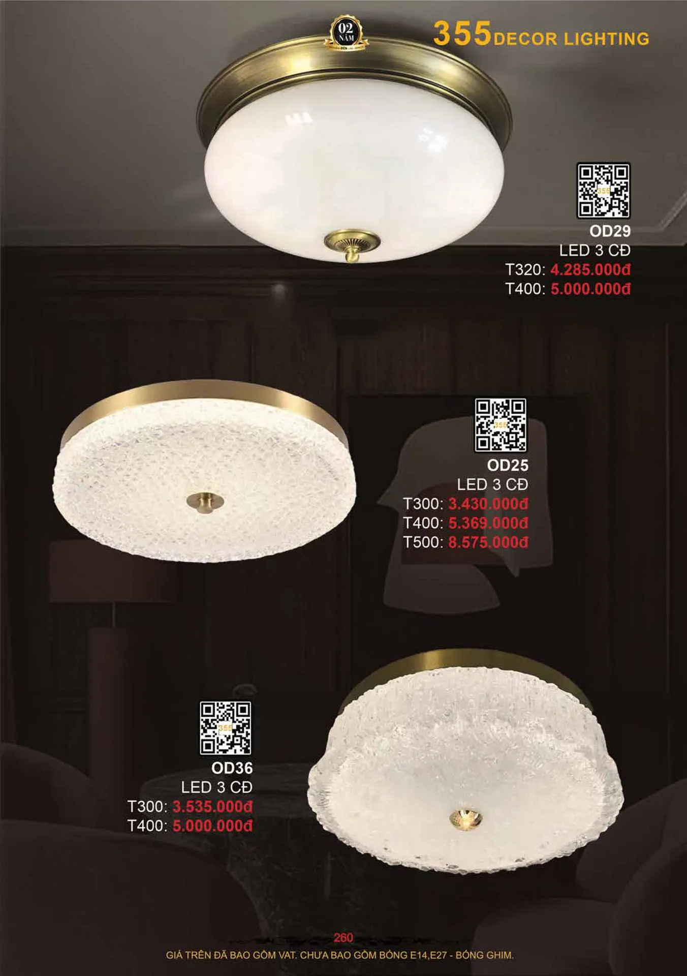 Catalogue Đèn Trang Trí 355 Decor 2026 - Trang 261)