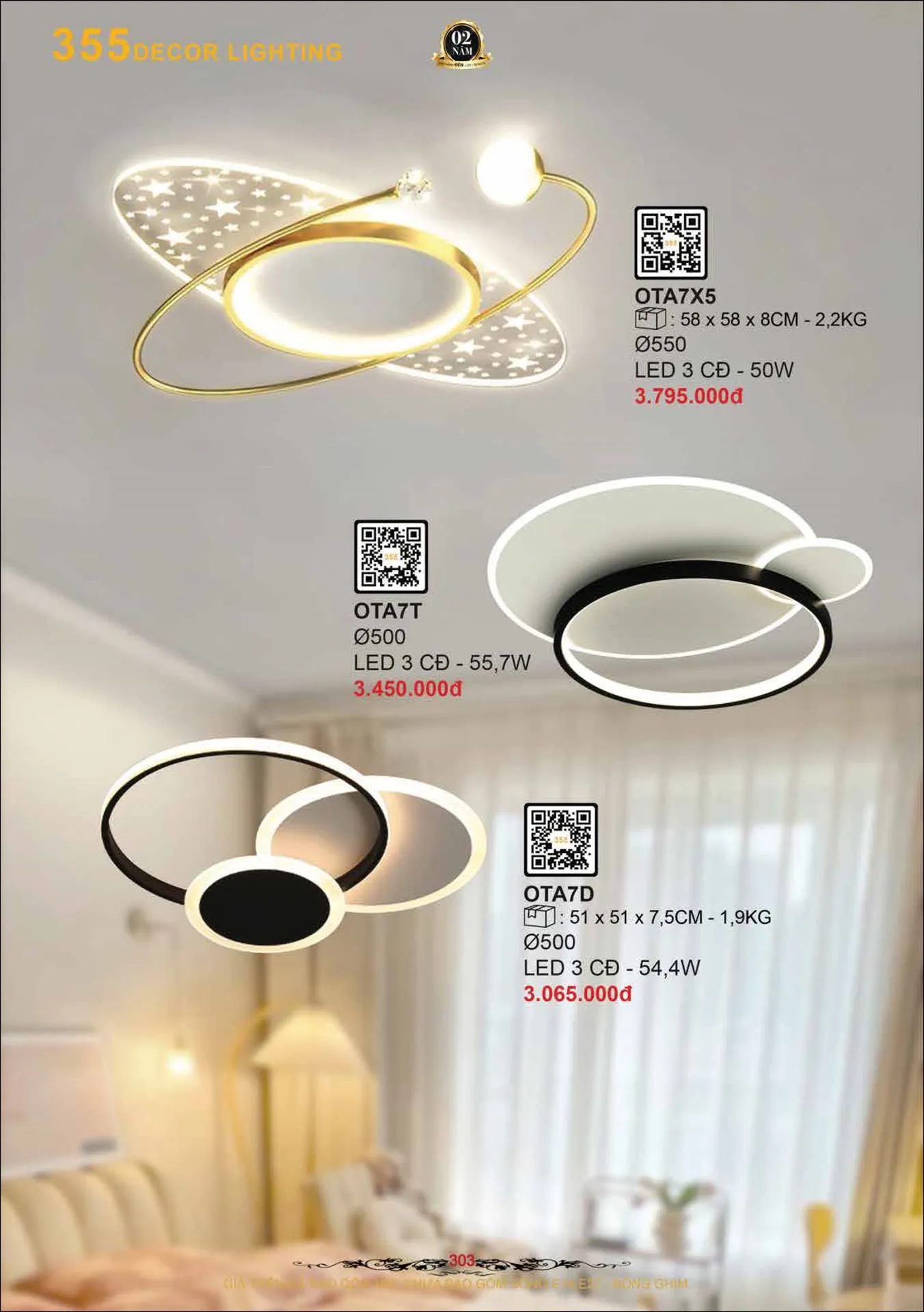 Catalogue Đèn Trang Trí 355 Decor 2026 - Trang 304)