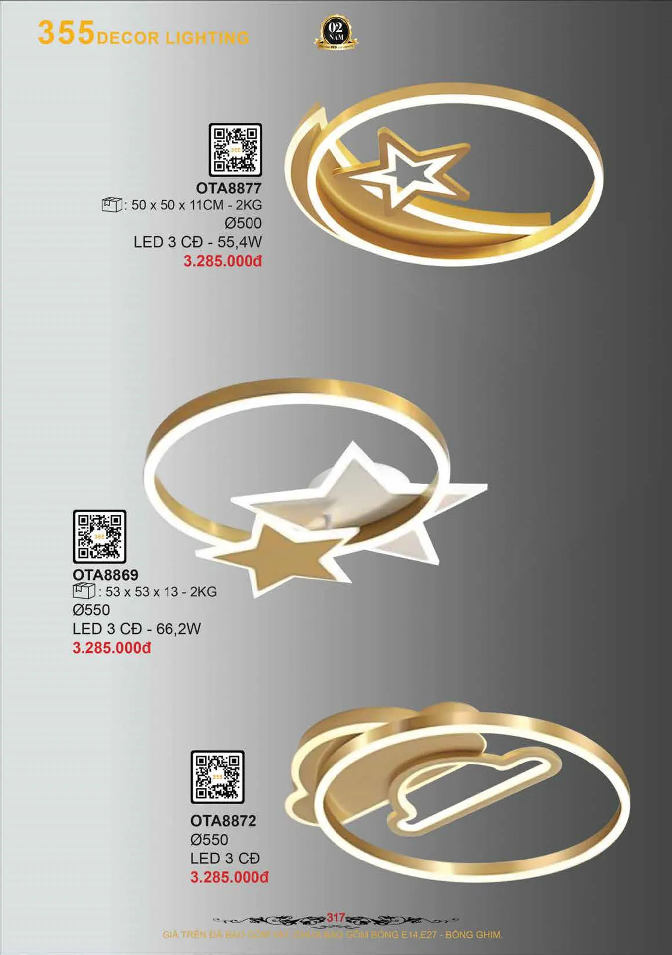 Catalogue Đèn Trang Trí 355 Decor 2026 - Trang 318)