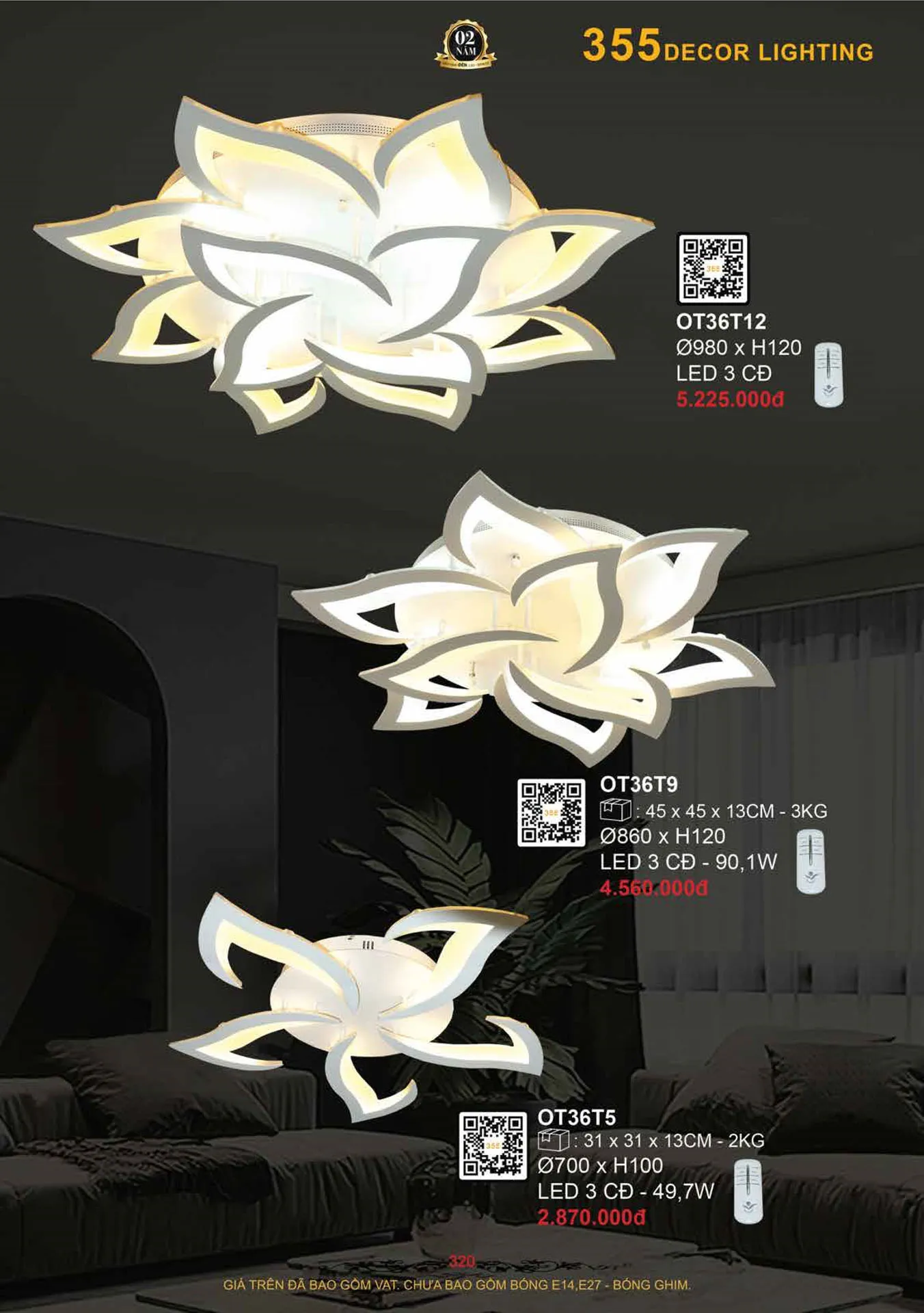 Catalogue Đèn Trang Trí 355 Decor 2026 - Trang 321)