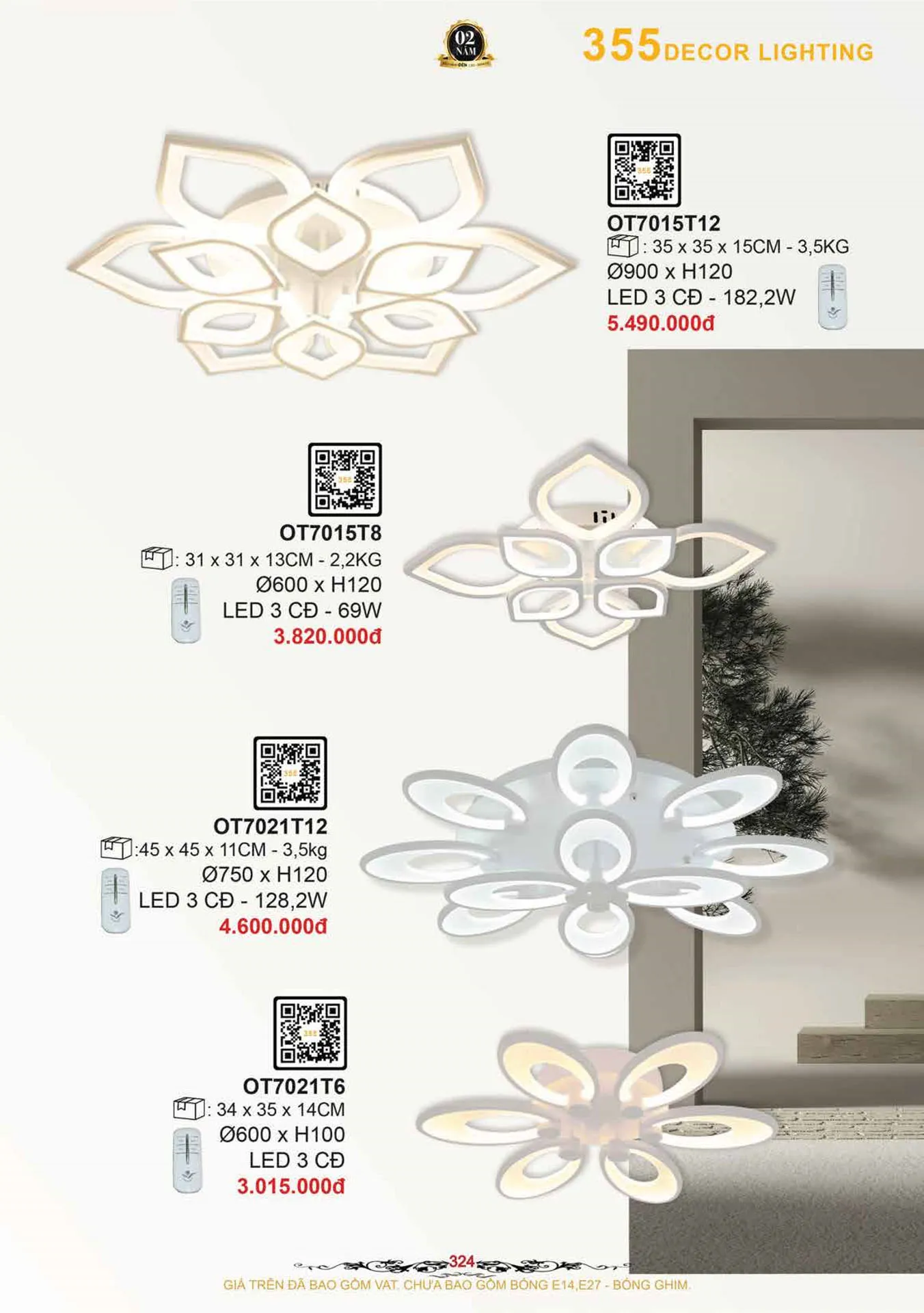 Catalogue Đèn Trang Trí 355 Decor 2026 - Trang 325)