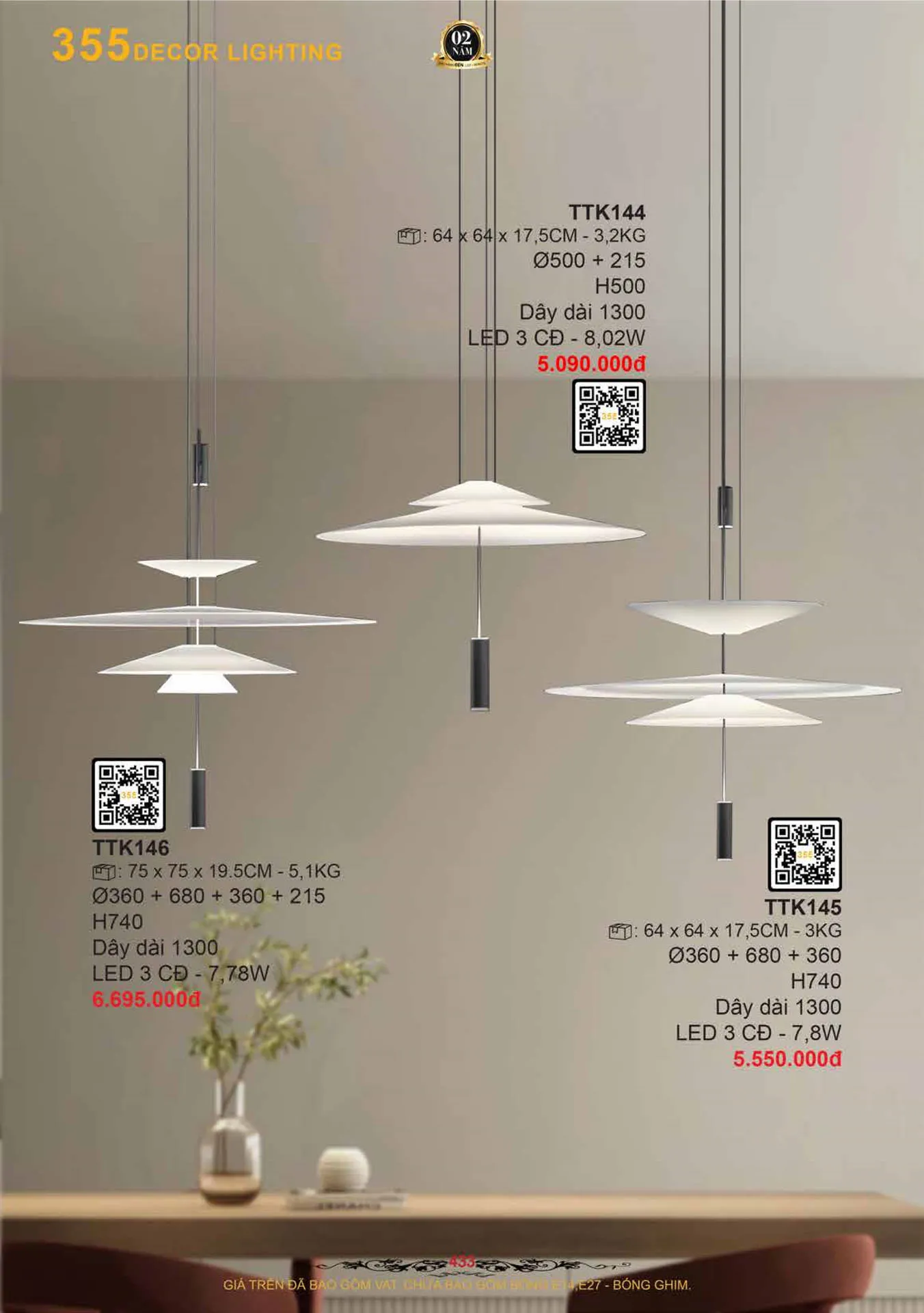 Catalogue Đèn Trang Trí 355 Decor 2026 - Trang 434)