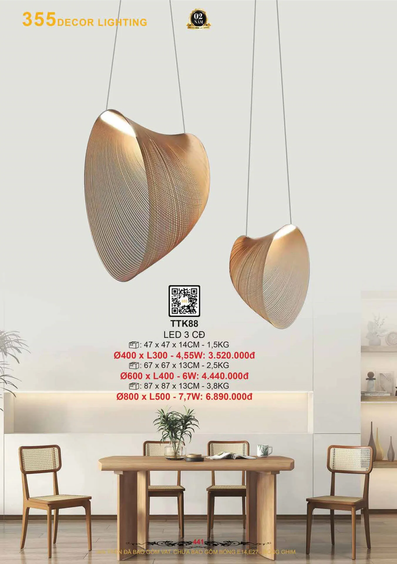 Catalogue Đèn Trang Trí 355 Decor 2026 - Trang 442)