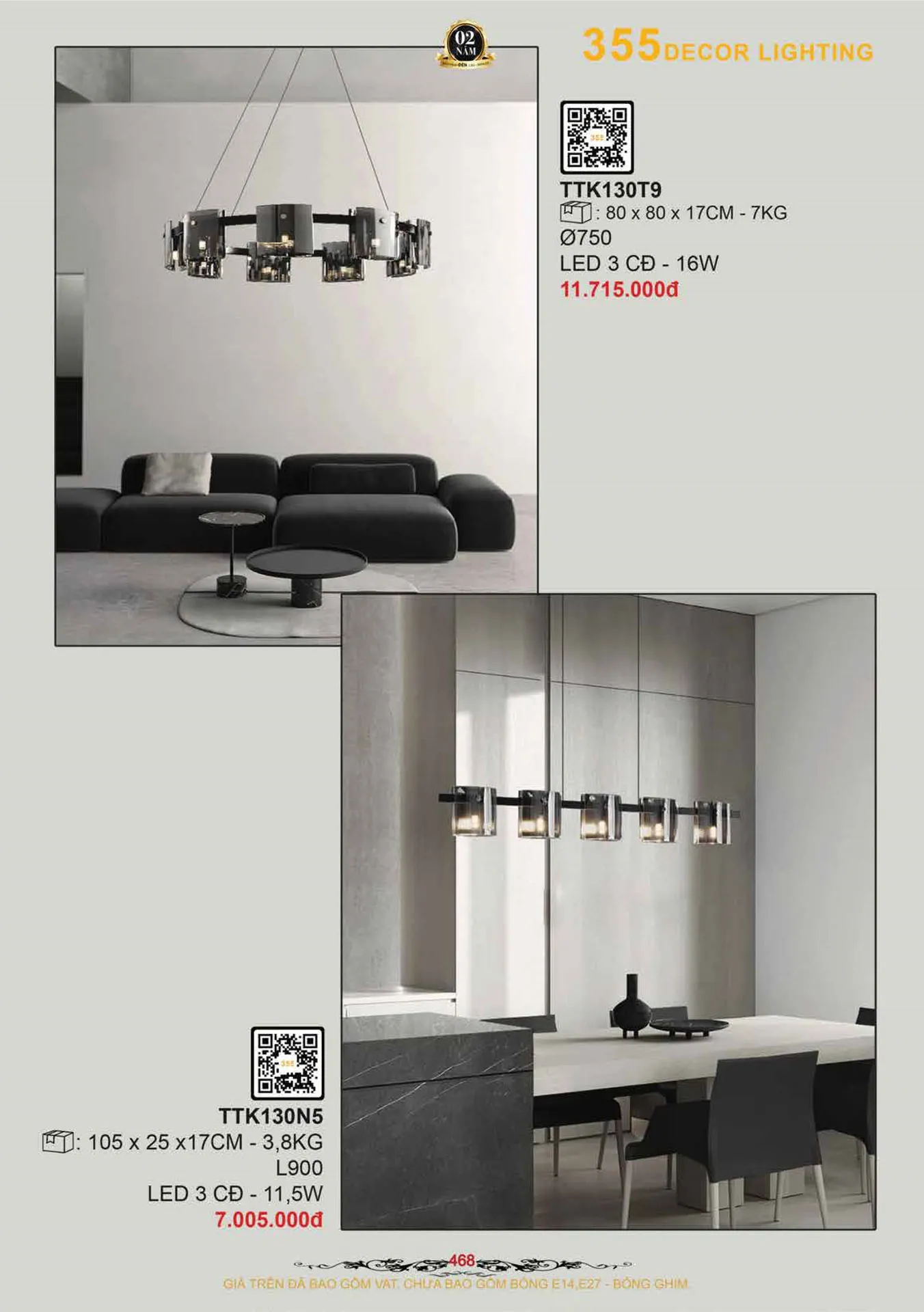 Catalogue Đèn Trang Trí 355 Decor 2026 - Trang 469)