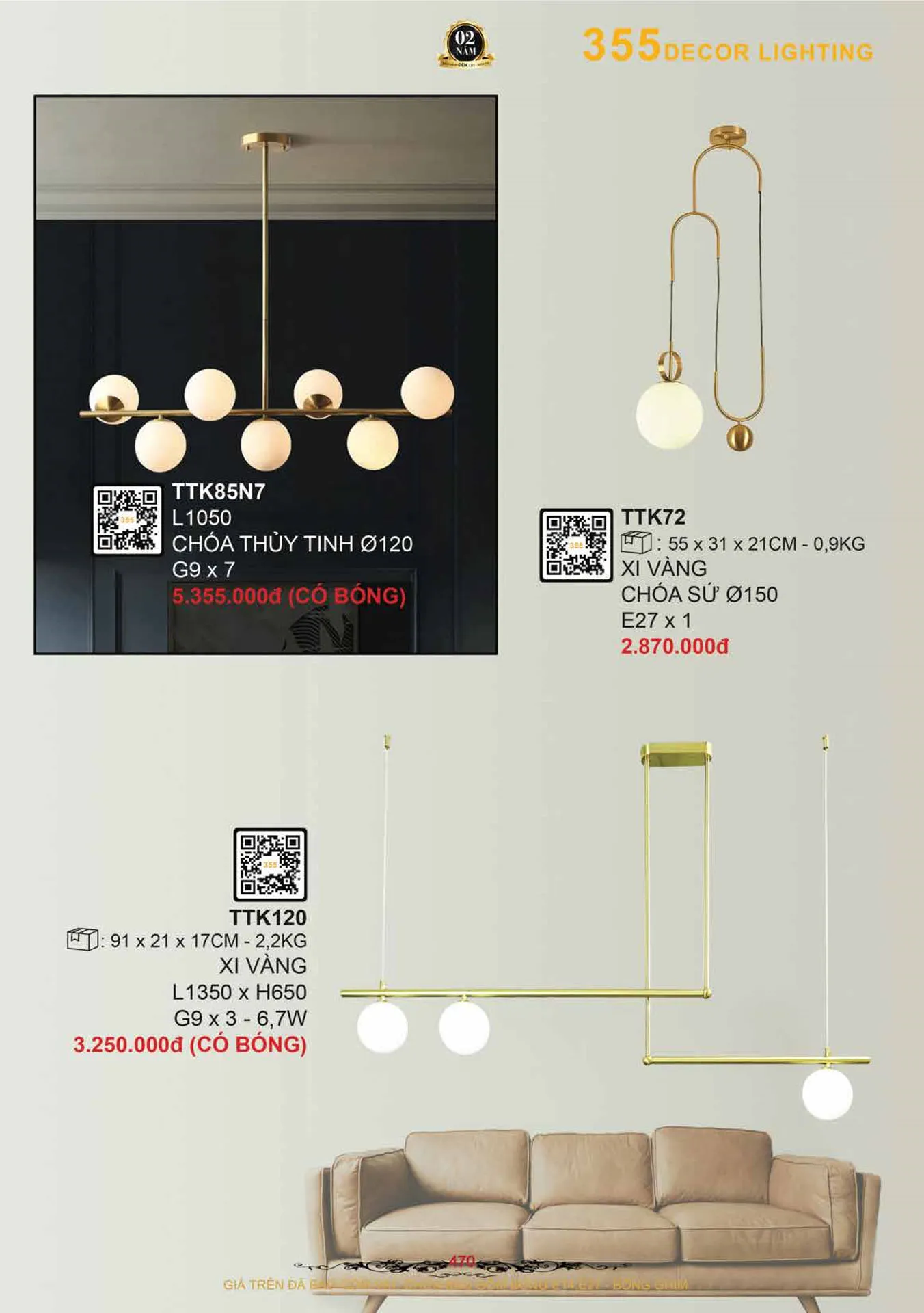 Catalogue Đèn Trang Trí 355 Decor 2026 - Trang 471)