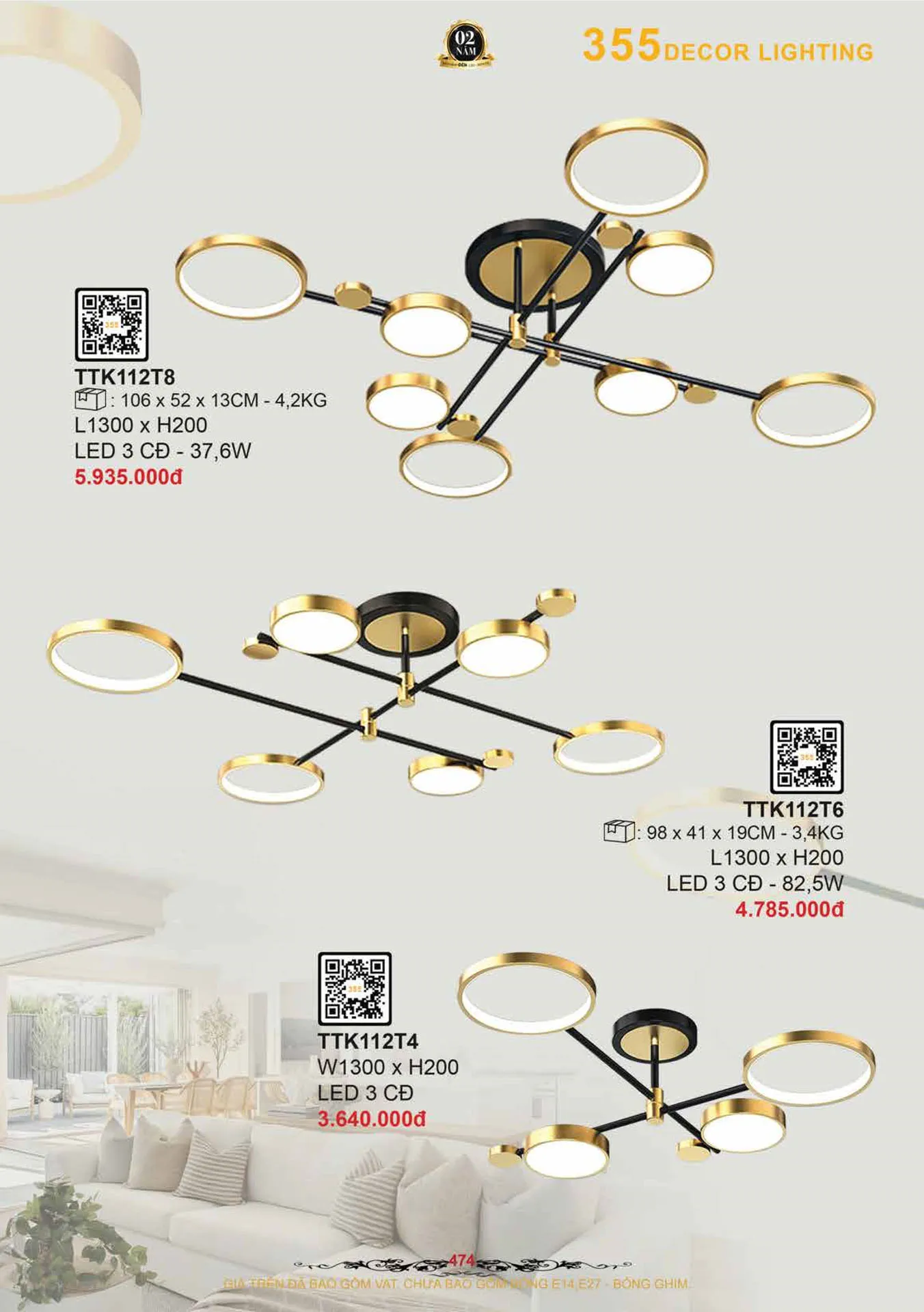 Catalogue Đèn Trang Trí 355 Decor 2026 - Trang 475)