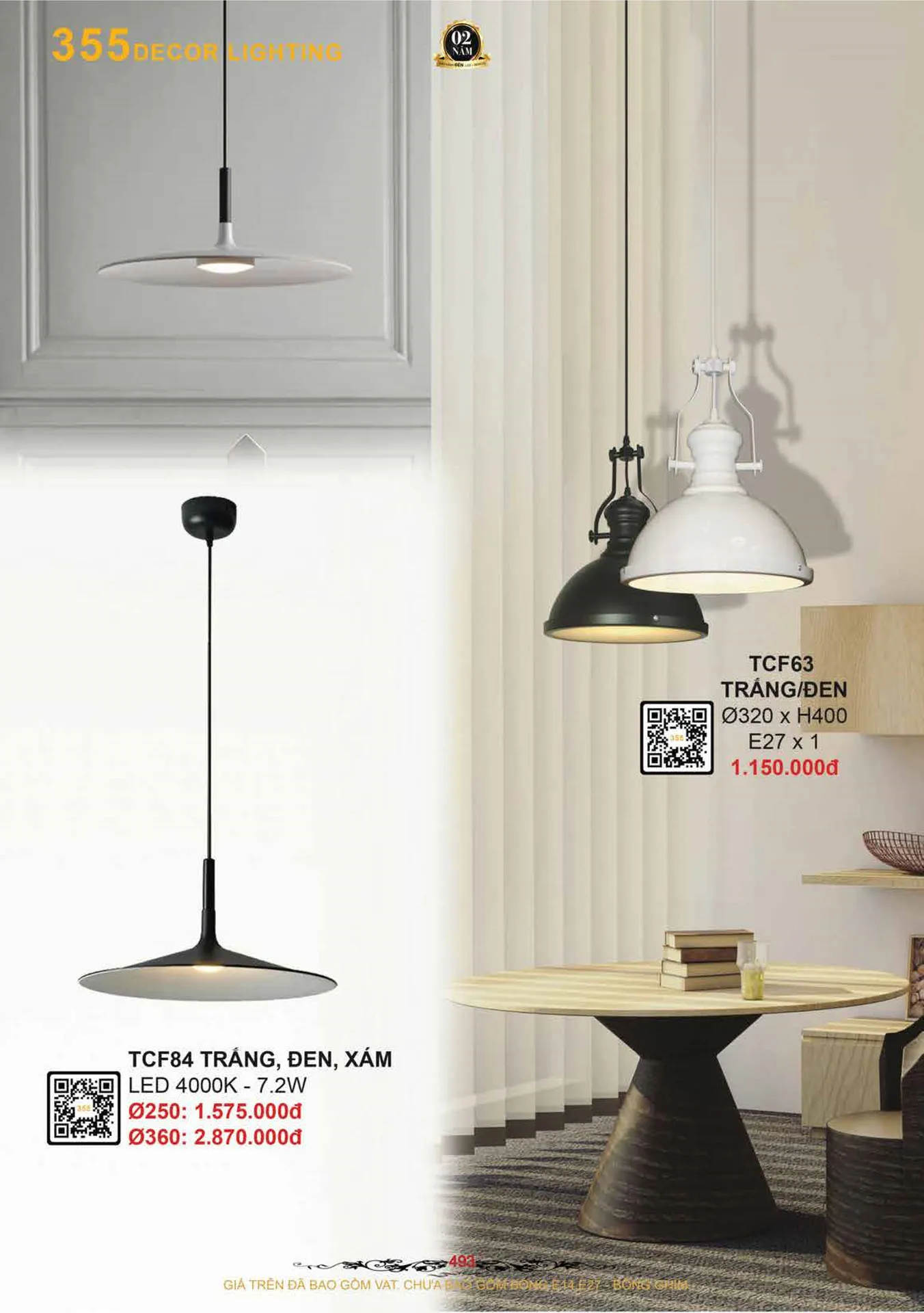 Catalogue Đèn Trang Trí 355 Decor 2026 - Trang 494)