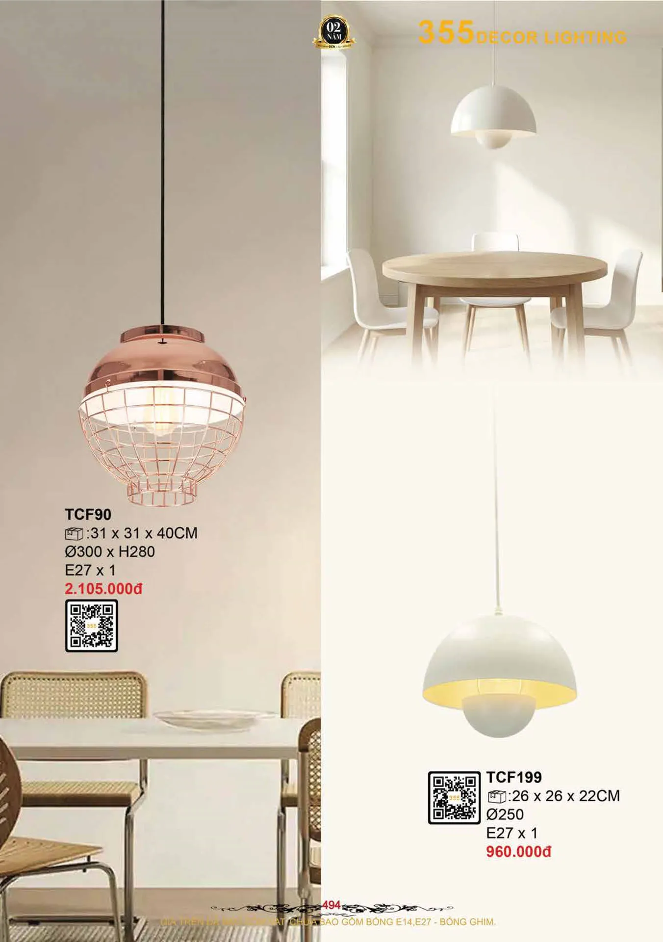 Catalogue Đèn Trang Trí 355 Decor 2026 - Trang 495)