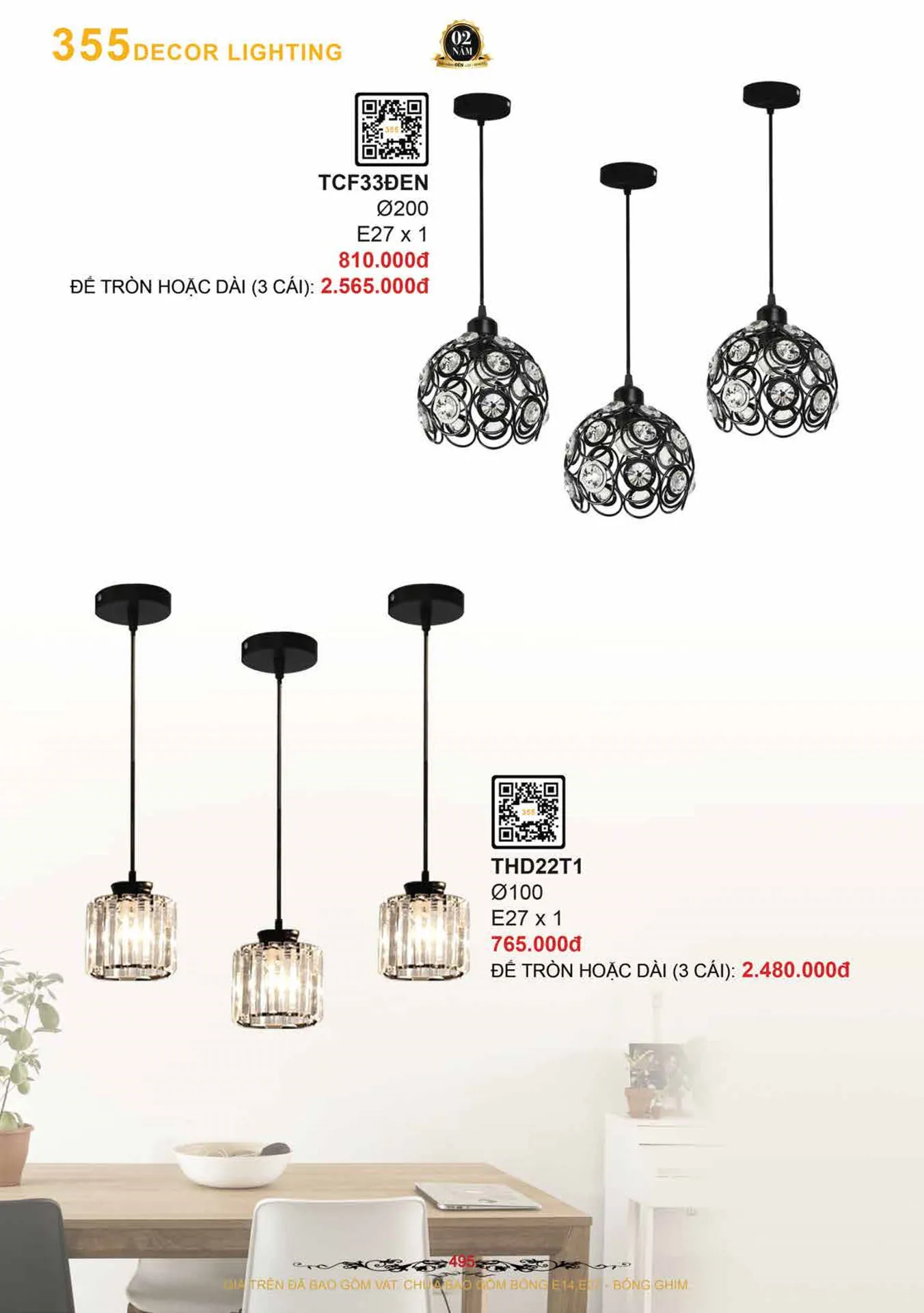 Catalogue Đèn Trang Trí 355 Decor 2026 - Trang 496)
