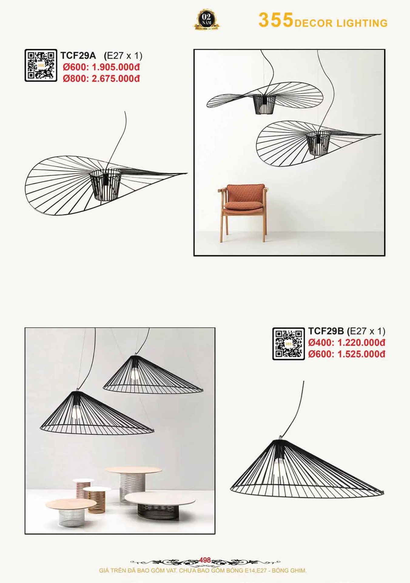 Catalogue Đèn Trang Trí 355 Decor 2026 - Trang 499)