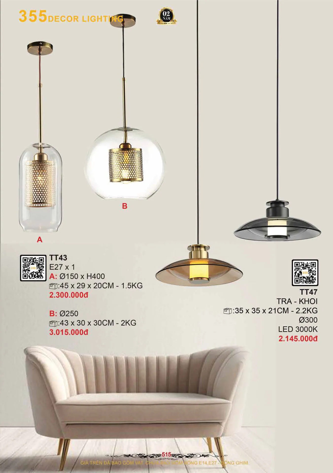 Catalogue Đèn Trang Trí 355 Decor 2026 - Trang 516)