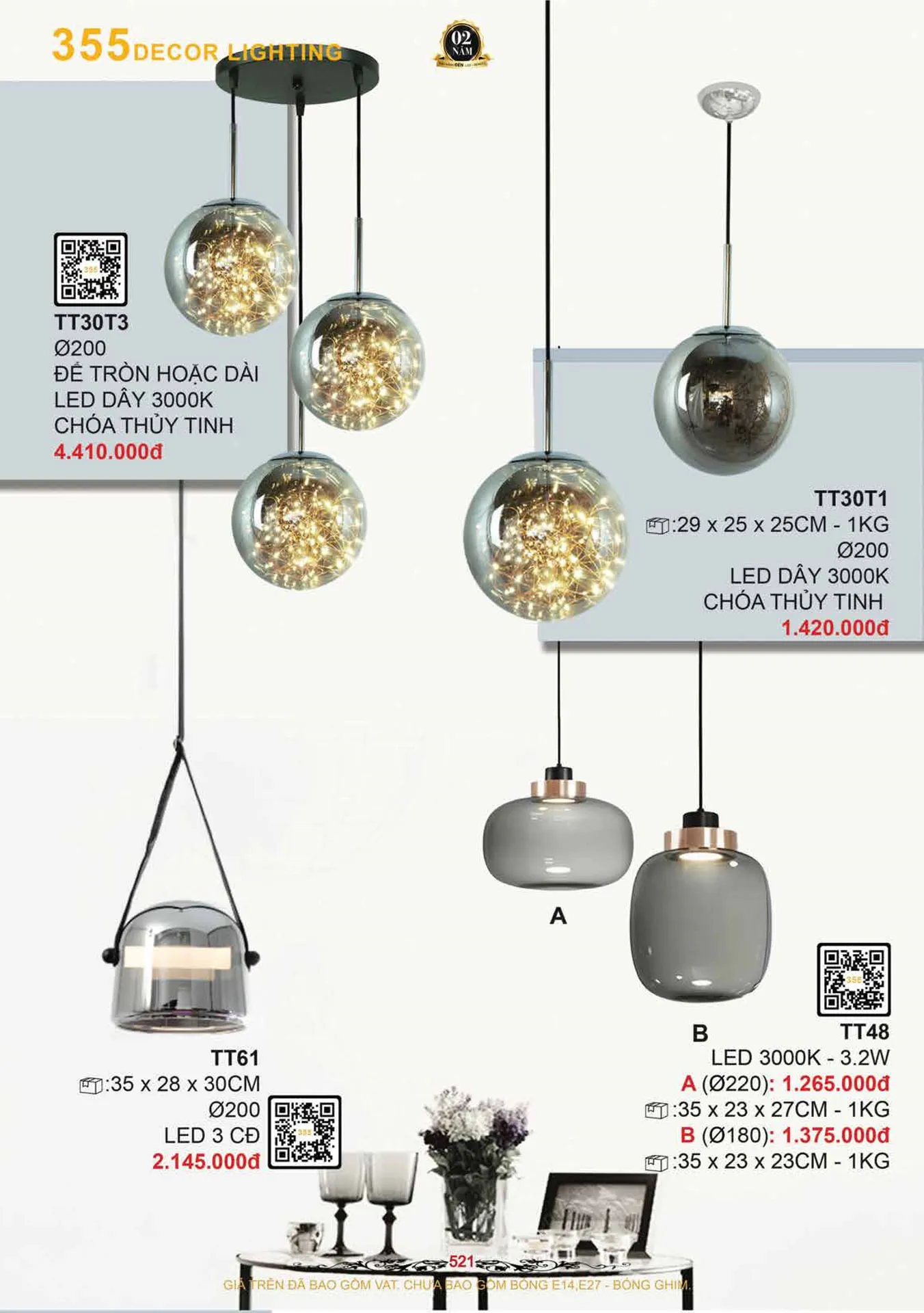 Catalogue Đèn Trang Trí 355 Decor 2026 - Trang 522)