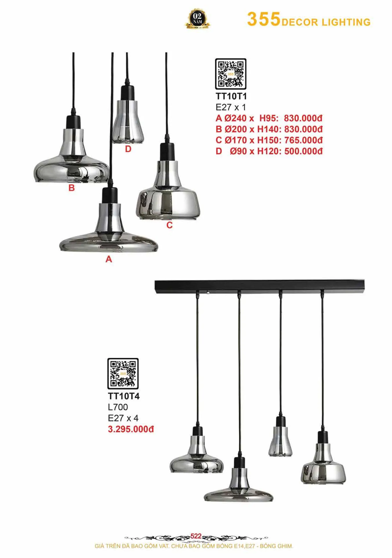 Catalogue Đèn Trang Trí 355 Decor 2026 - Trang 523)
