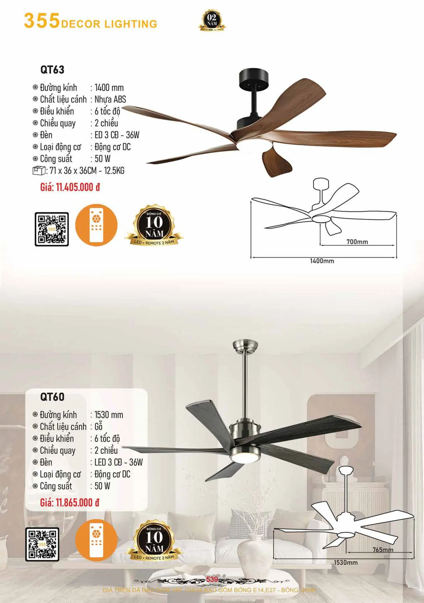 Catalogue Đèn Trang Trí 355 Decor 2026 - Trang 540)