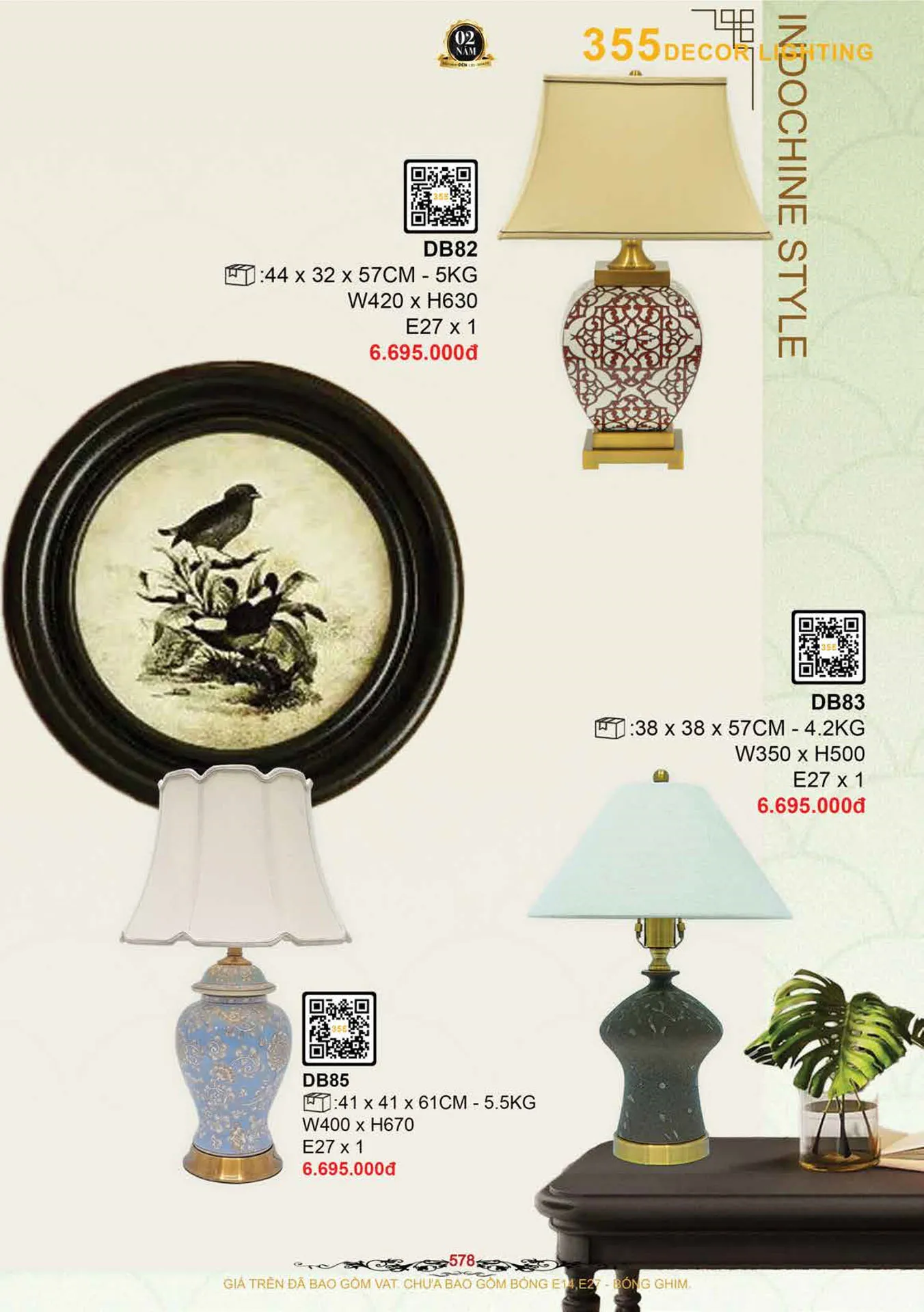 Catalogue Đèn Trang Trí 355 Decor 2026 - Trang 579)