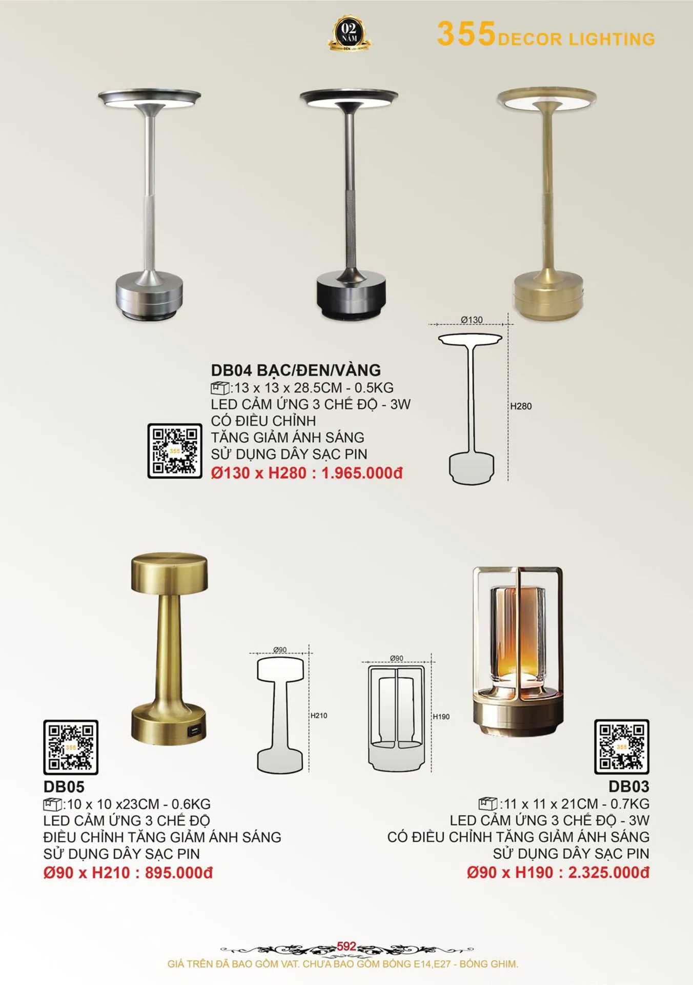 Catalogue Đèn Trang Trí 355 Decor 2026 - Trang 593)