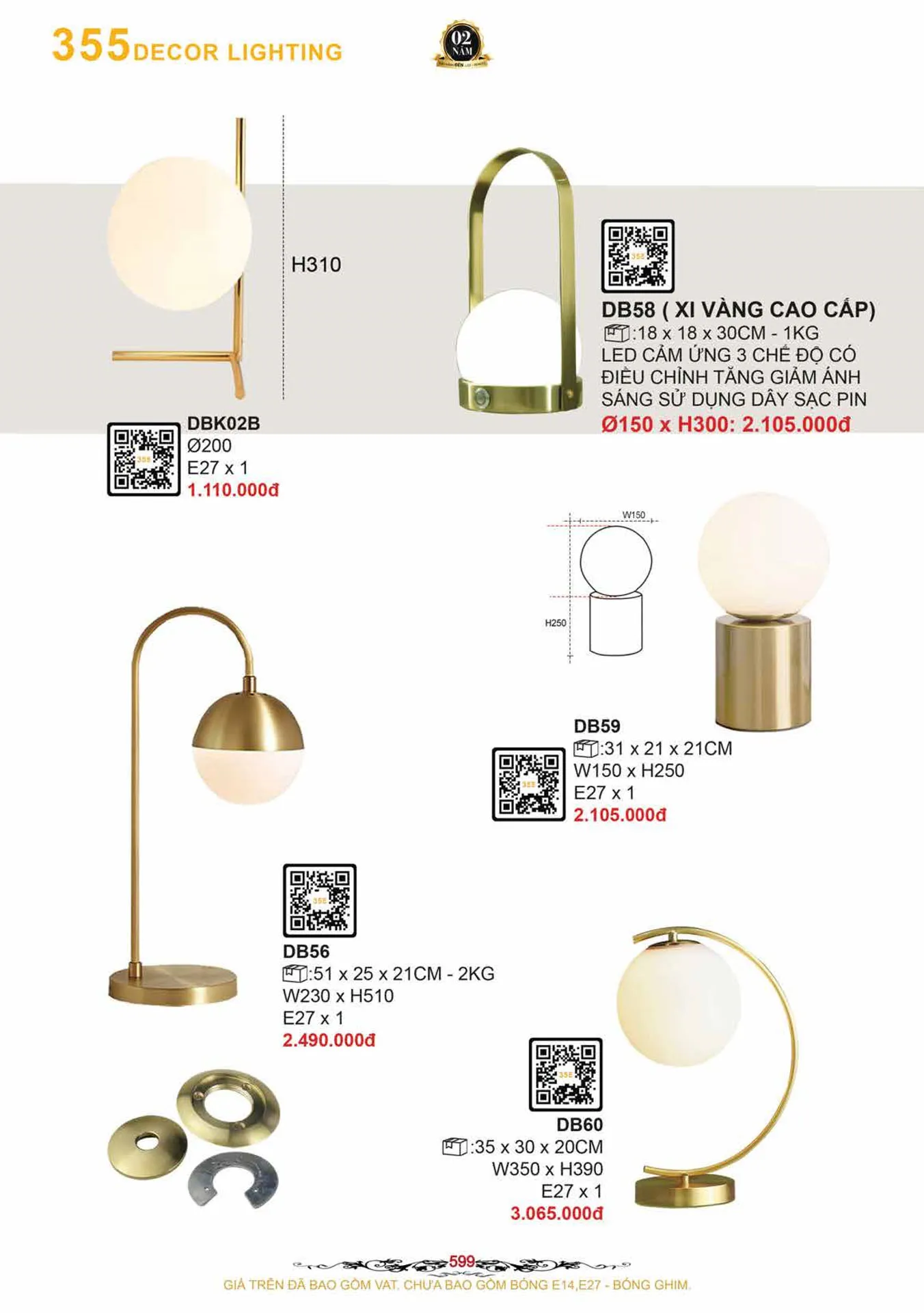 Catalogue Đèn Trang Trí 355 Decor 2026 - Trang 600)