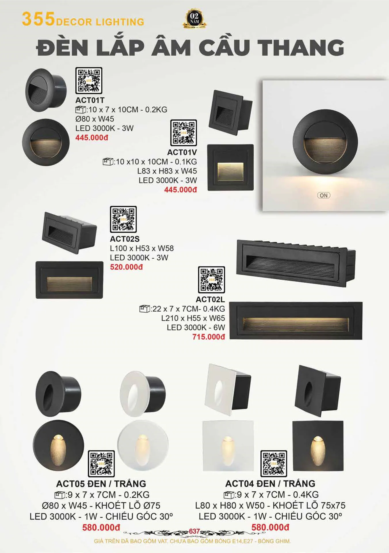 Catalogue Đèn Trang Trí 355 Decor 2026 - Trang 638)