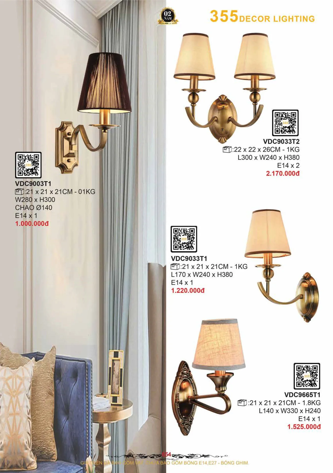 Catalogue Đèn Trang Trí 355 Decor 2026 - Trang 655)