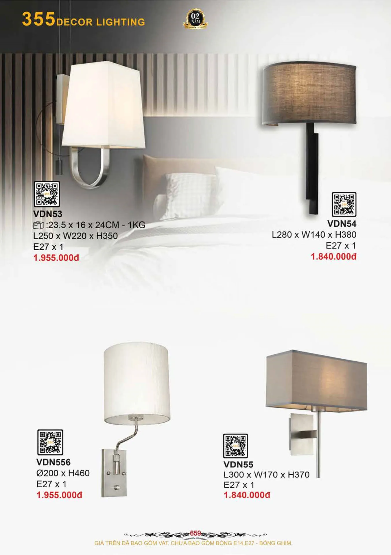 Catalogue Đèn Trang Trí 355 Decor 2026 - Trang 660)