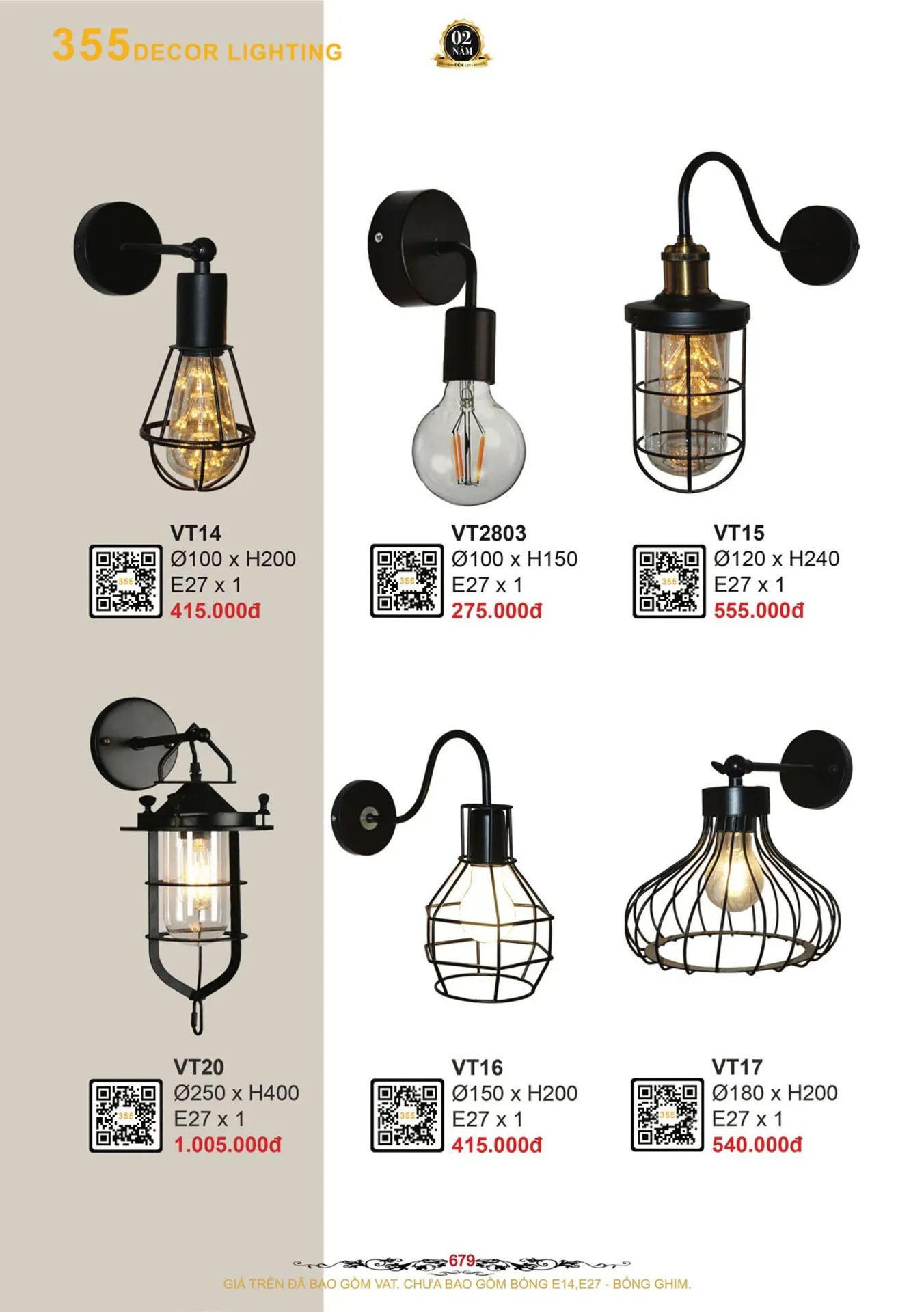 Catalogue Đèn Trang Trí 355 Decor 2026 - Trang 680)