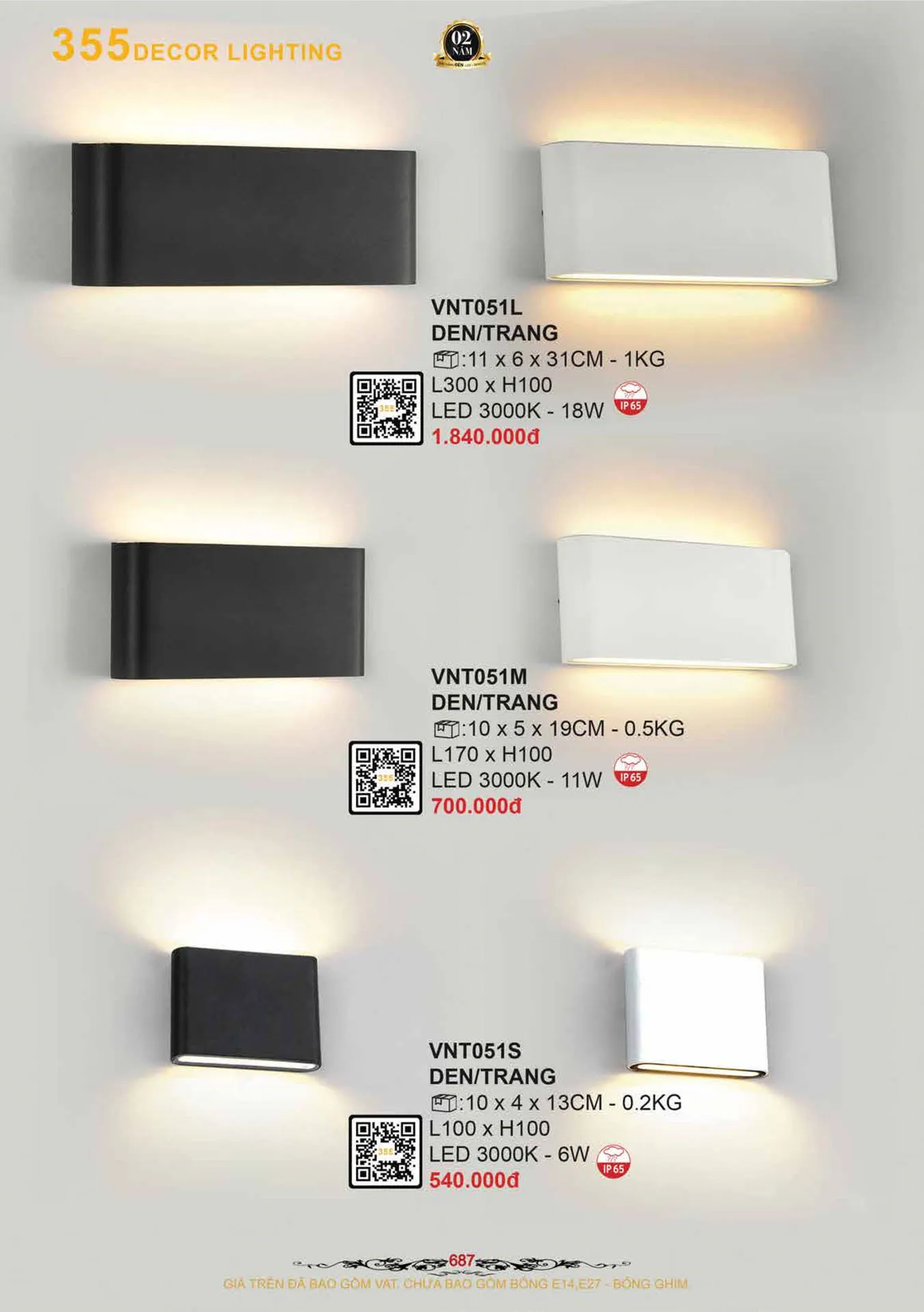 Catalogue Đèn Trang Trí 355 Decor 2026 - Trang 688)